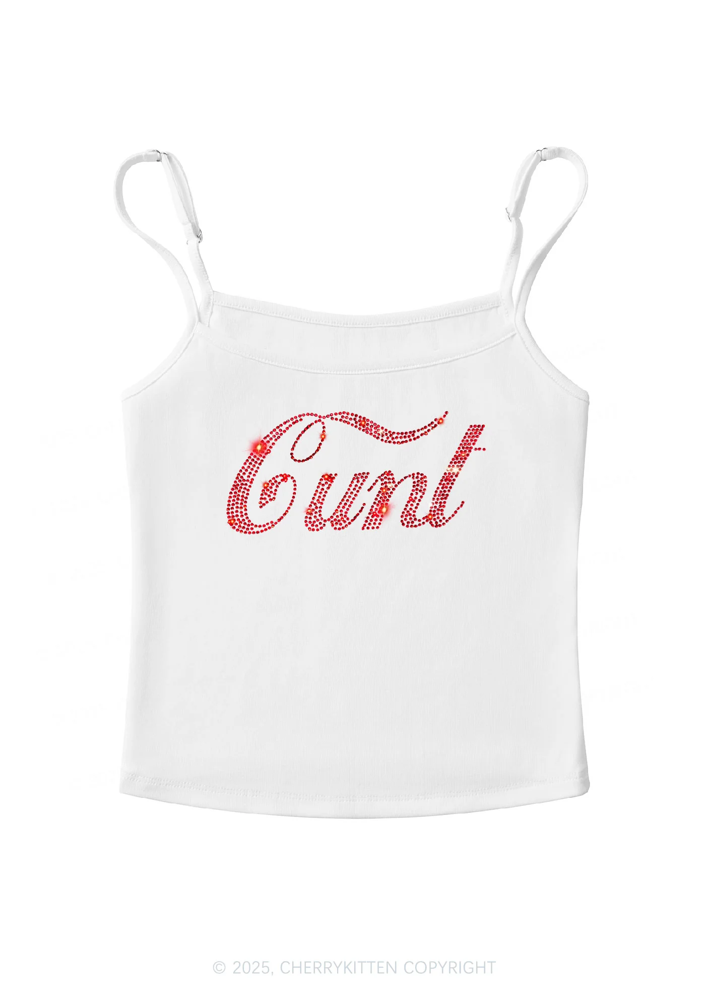 Rhinestone Special Cxxt Y2K Spaghetti Strap Cami Cherrykitten - Image 3