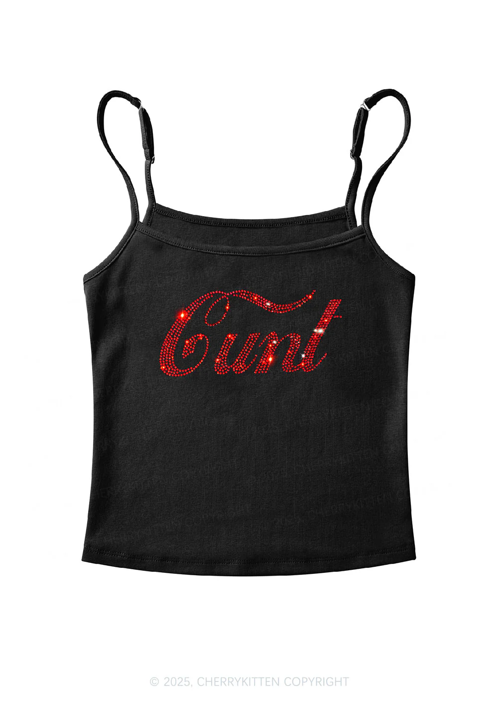 Rhinestone Special Cxxt Y2K Spaghetti Strap Cami Cherrykitten - Image 4