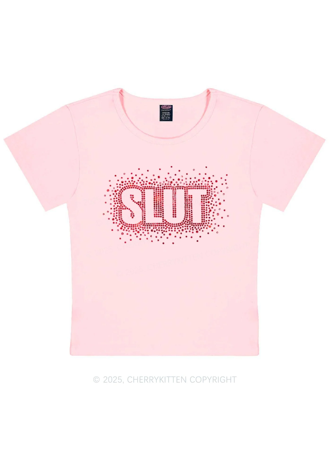 Rhinestone Special Slxt Y2K Baby Tee Cherrykitten - Image 10