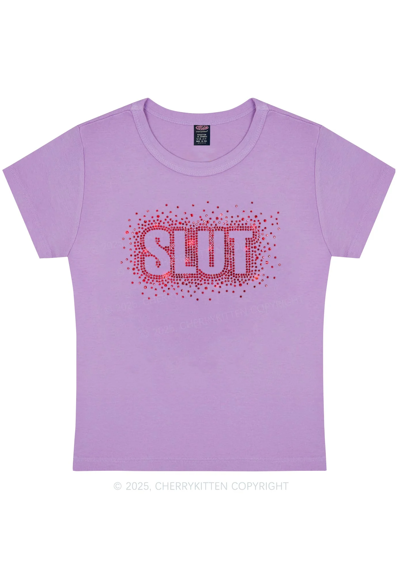Rhinestone Special Slxt Y2K Baby Tee Cherrykitten - Image 6