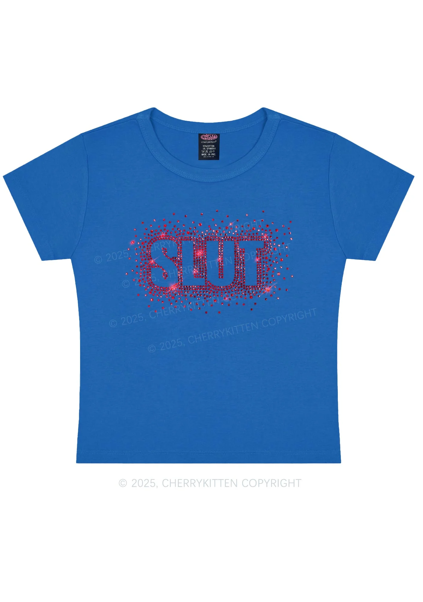 Rhinestone Special Slxt Y2K Baby Tee Cherrykitten - Image 8