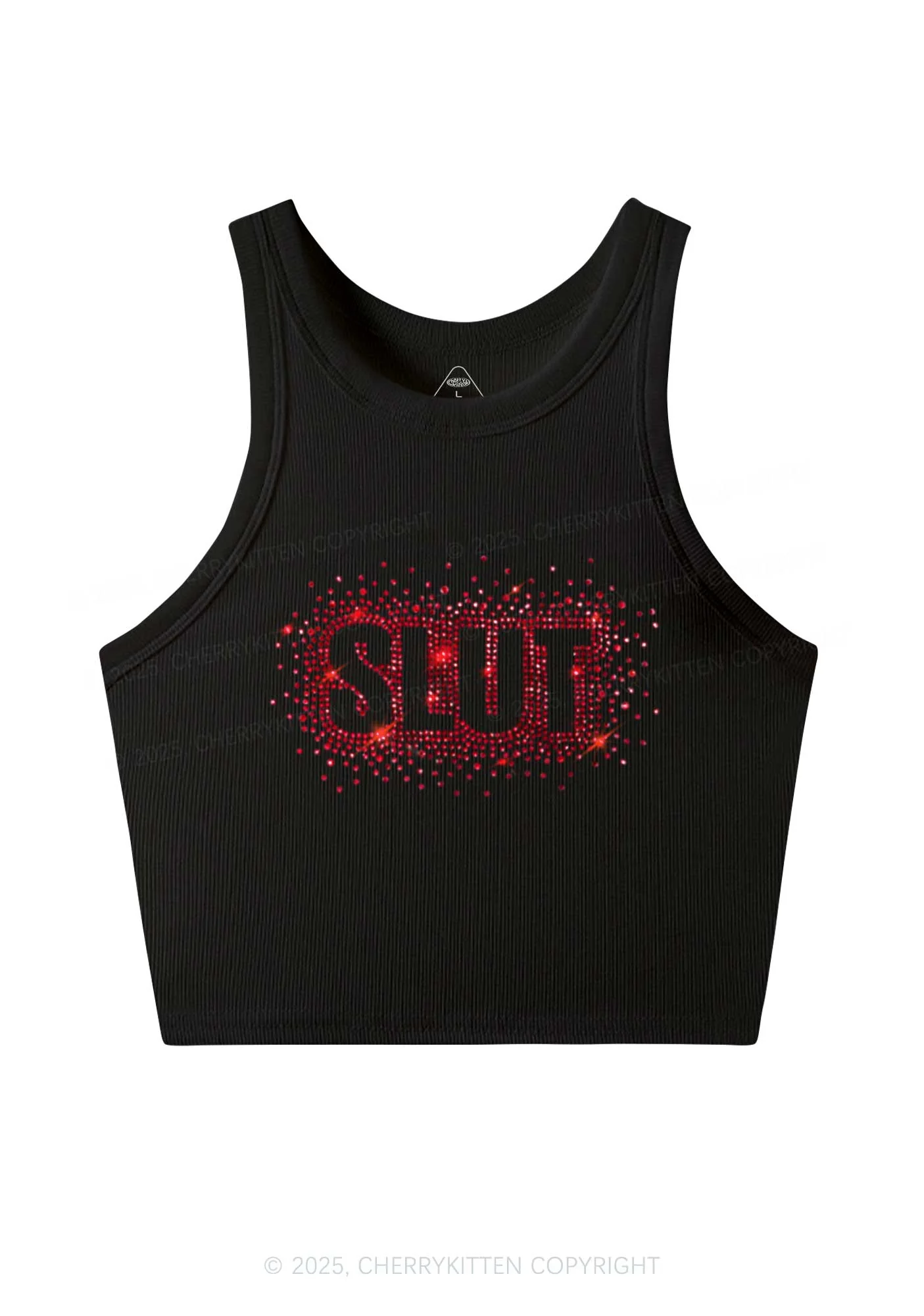 Rhinestone Special Slxt Y2K Crop Tank Top Cherrykitten - Image 5