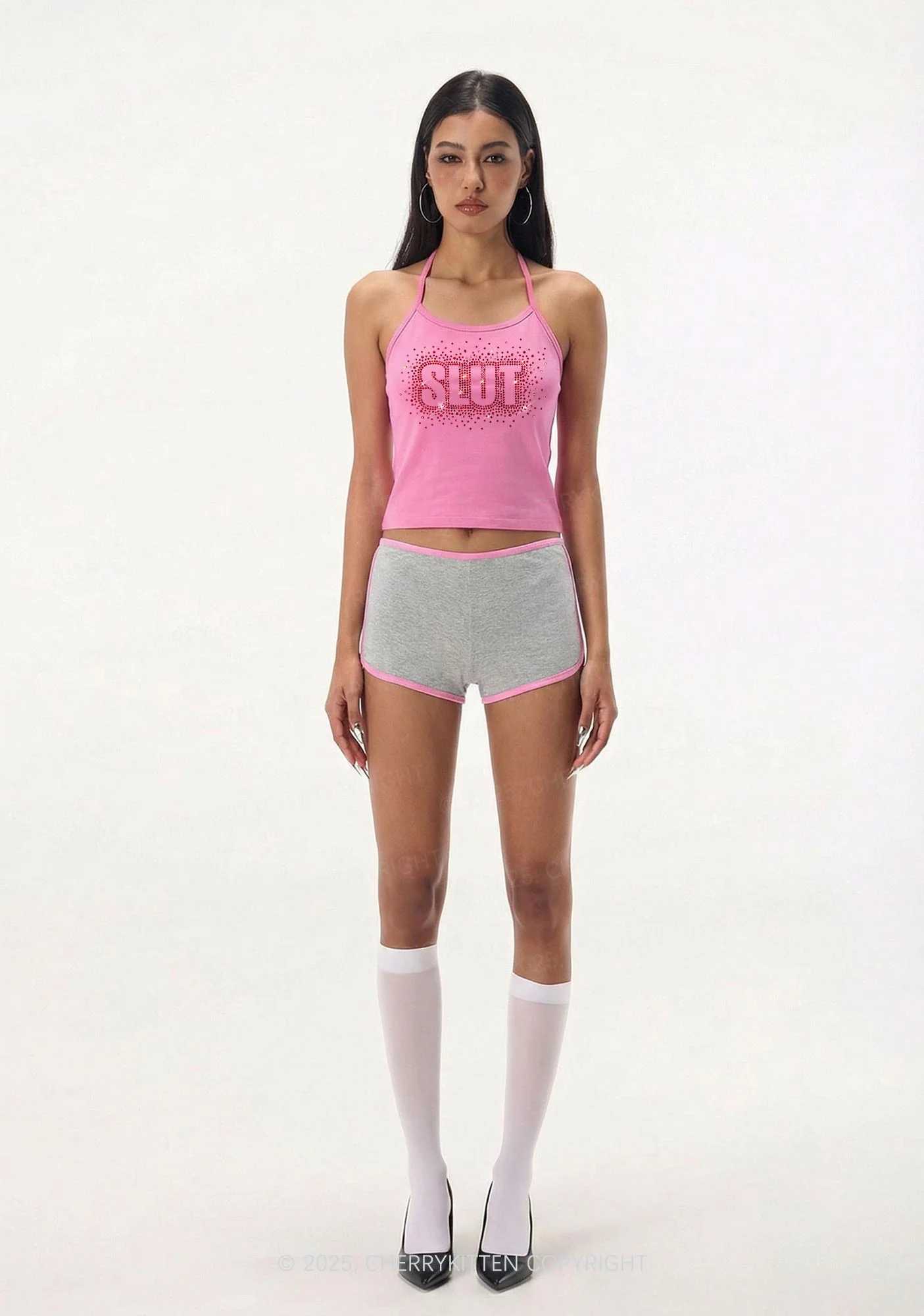 Rhinestone Special Slxt Y2K Halter Neck Cami Cherrykitten - Image 3