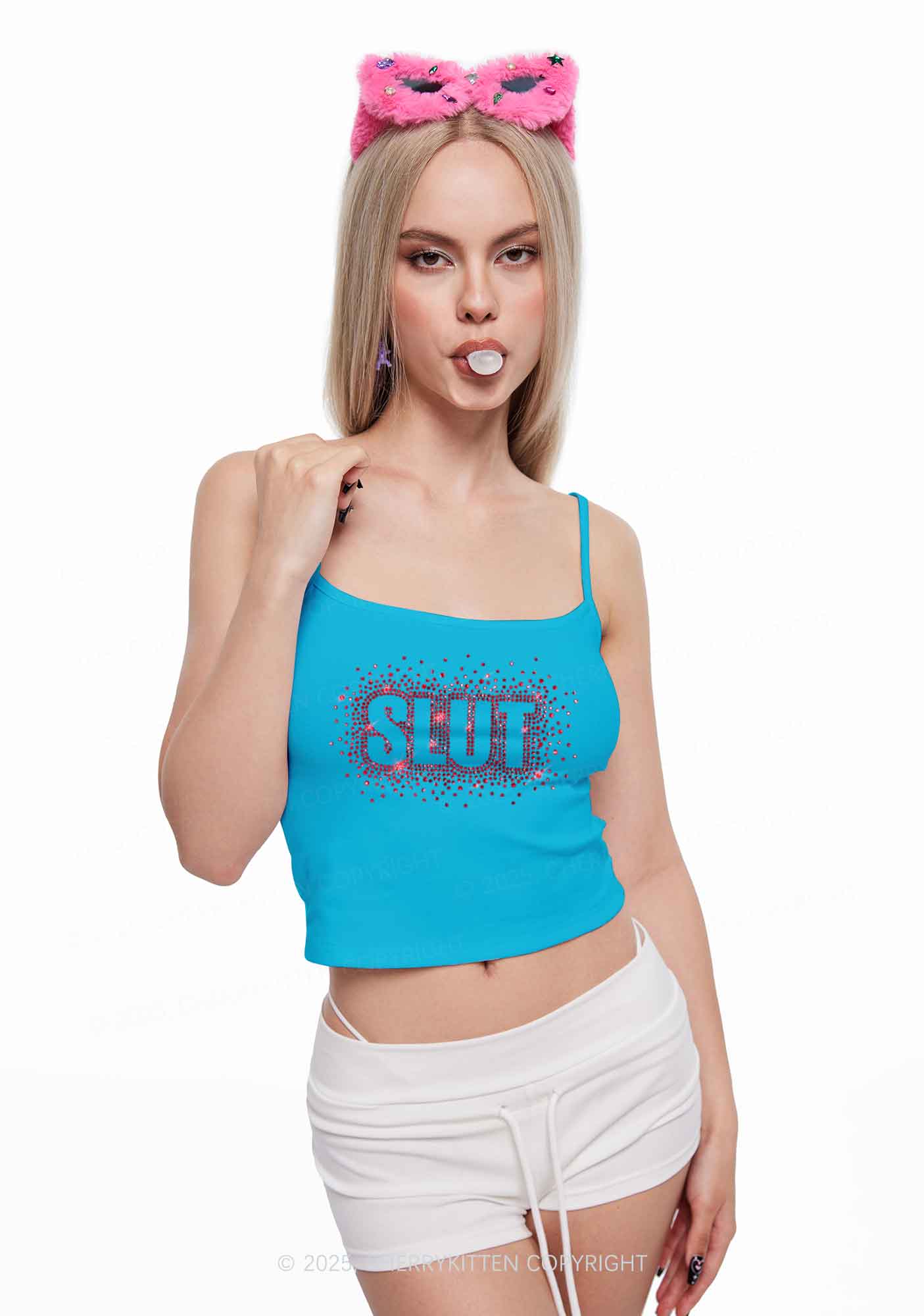 Rhinestone Special Slxt Y2K Spaghetti Strap Cami Cherrykitten - Image 2