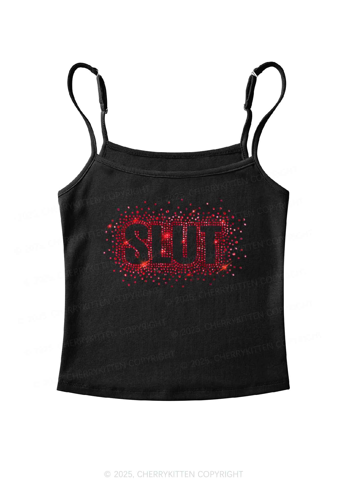 Rhinestone Special Slxt Y2K Spaghetti Strap Cami Cherrykitten - Image 4