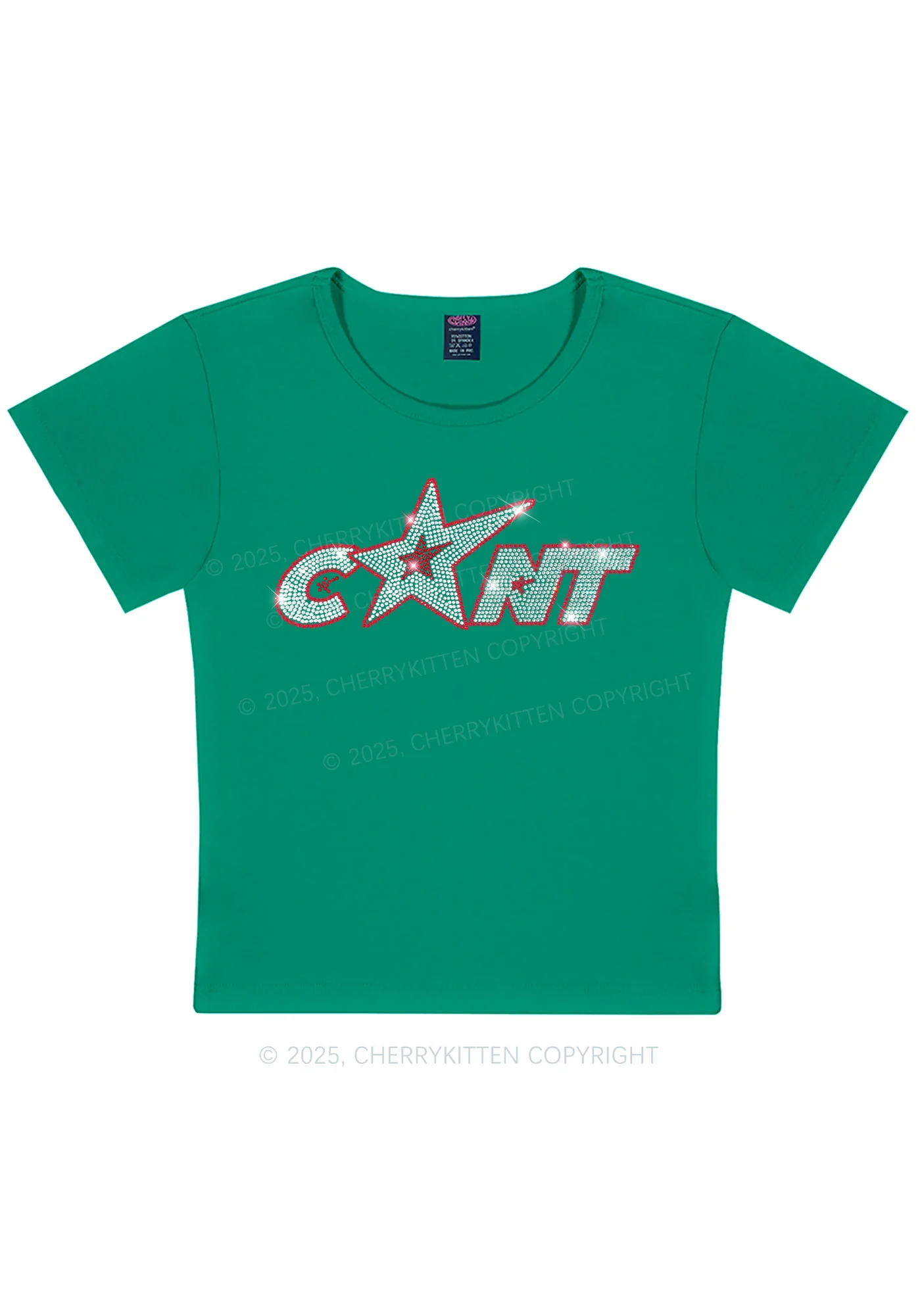 Rhinestone Star Cxxt Y2K Baby Tee Cherrykitten - Image 11