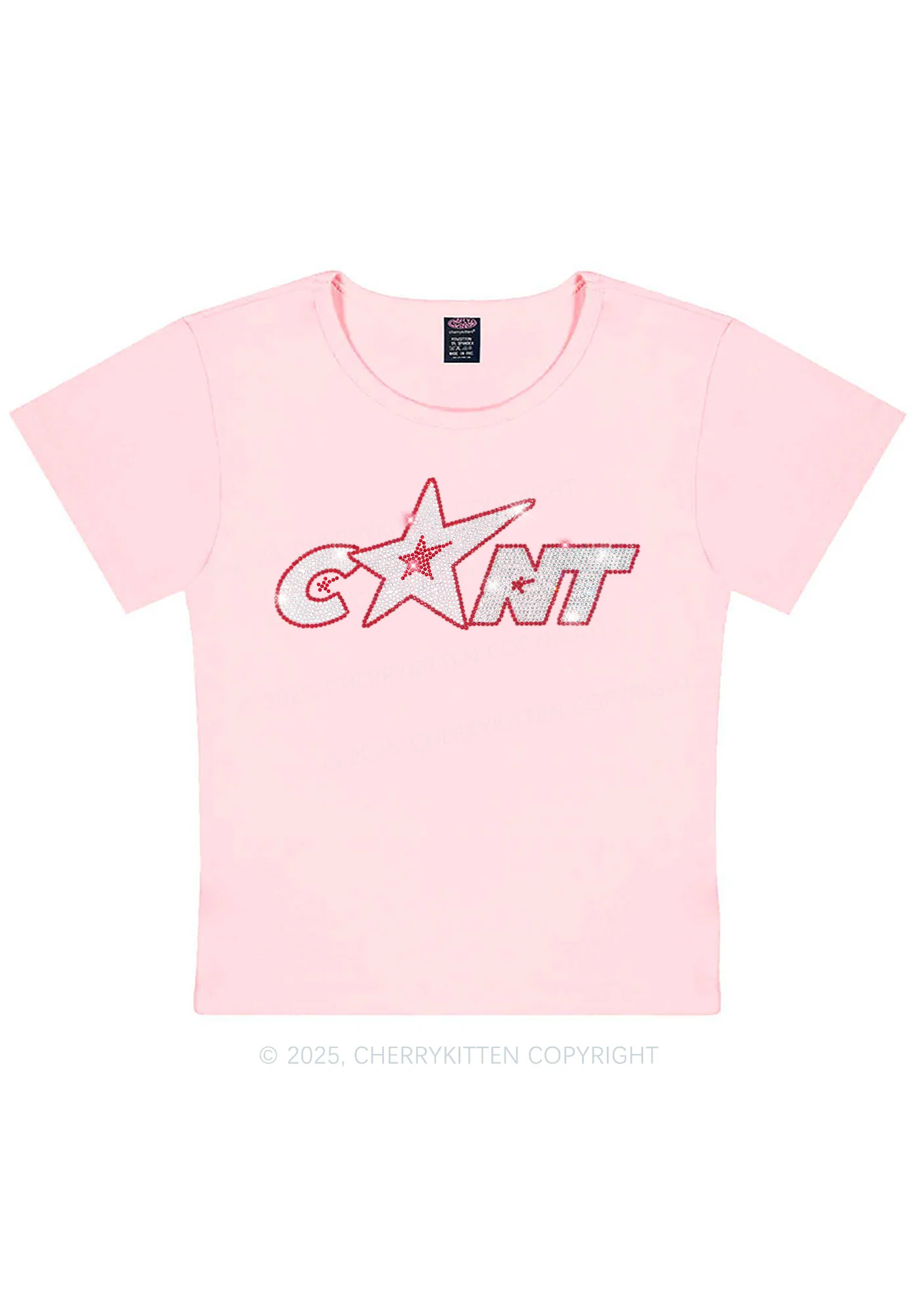 Rhinestone Star Cxxt Y2K Baby Tee Cherrykitten - Image 12