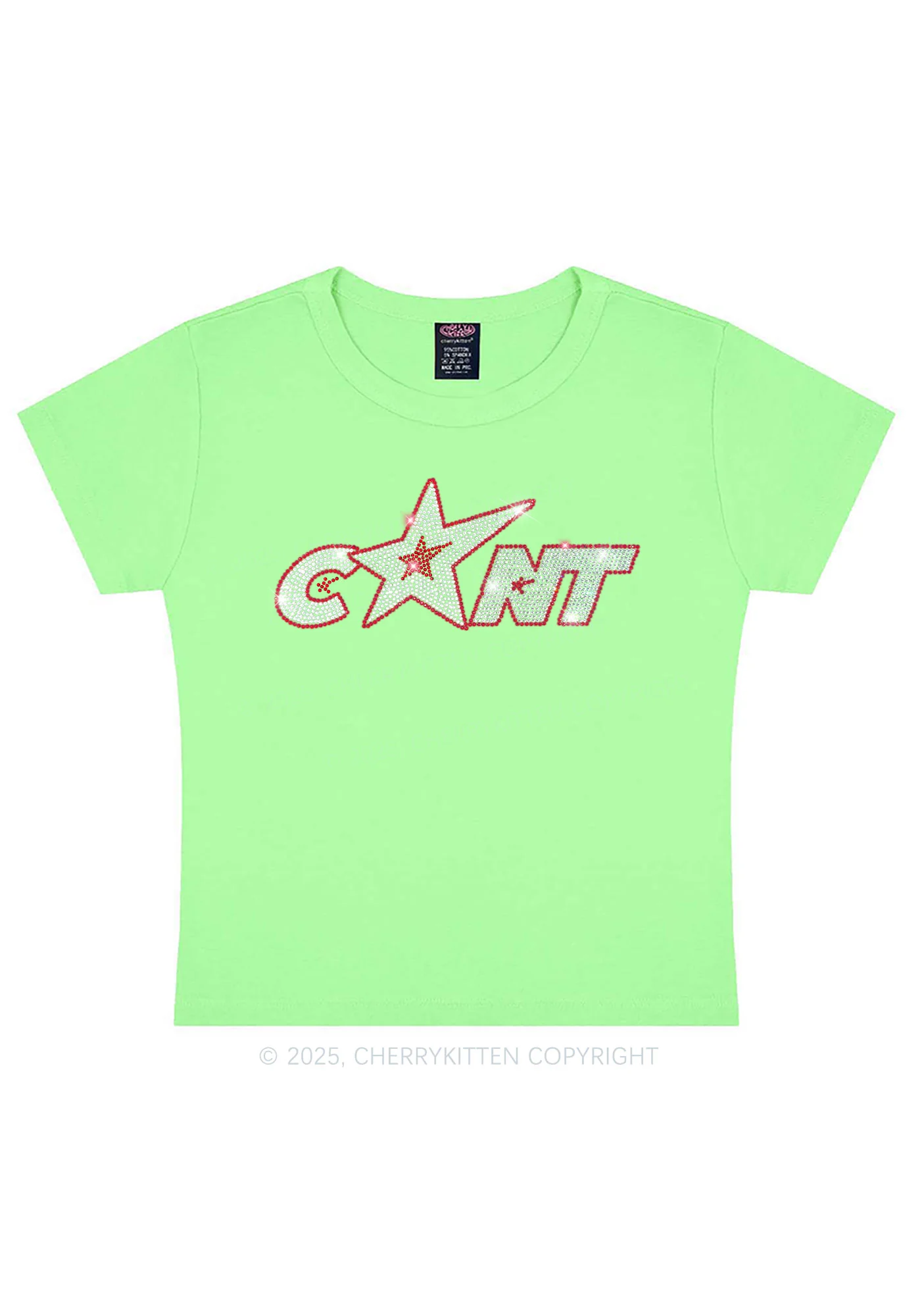 Rhinestone Star Cxxt Y2K Baby Tee Cherrykitten - Image 13