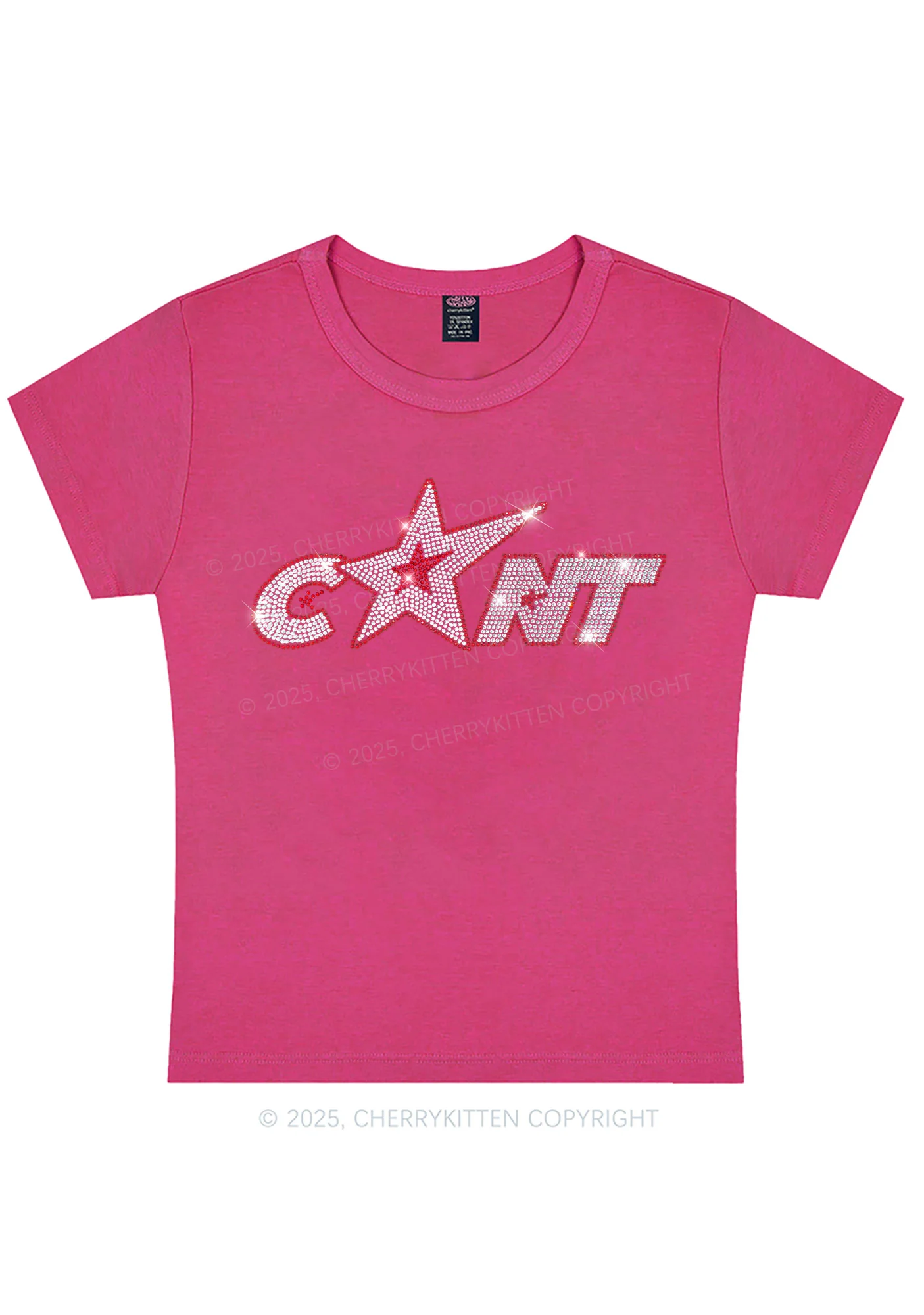 Rhinestone Star Cxxt Y2K Baby Tee Cherrykitten - Image 7