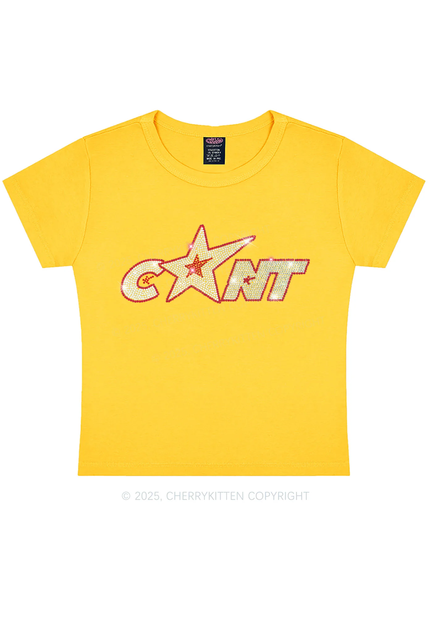 Rhinestone Star Cxxt Y2K Baby Tee Cherrykitten - Image 8
