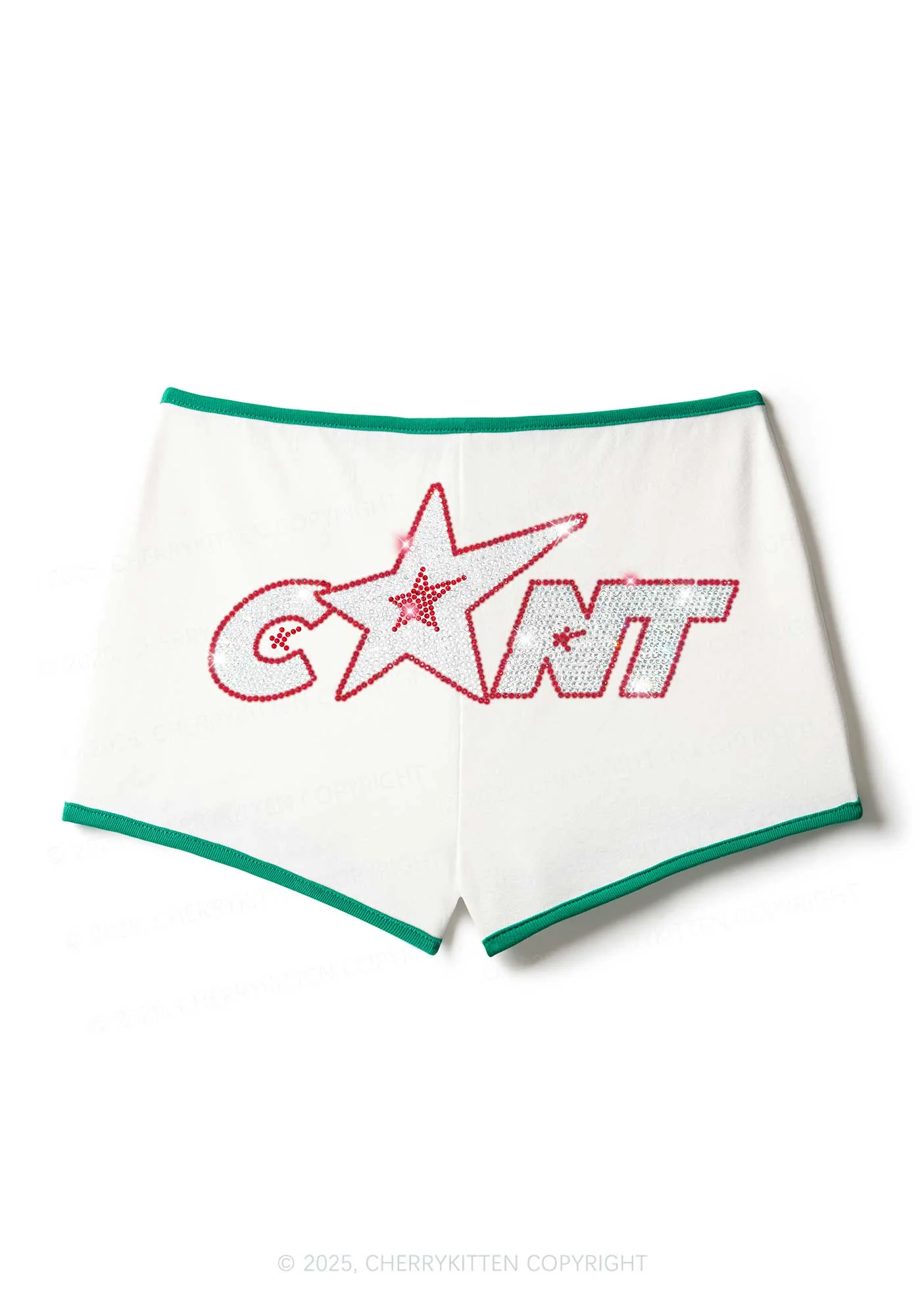 Rhinestone Star Cxxt Y2K Booty Shorts Cherrykitten - Image 3