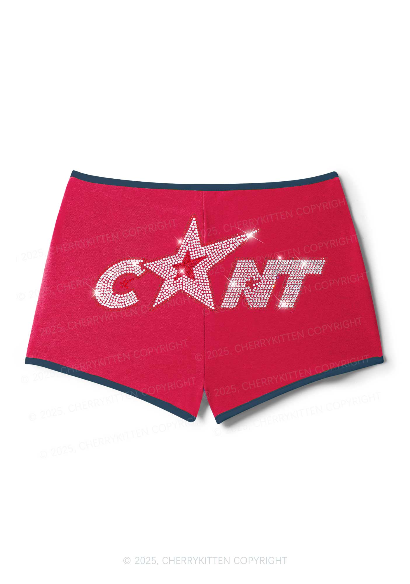 Rhinestone Star Cxxt Y2K Booty Shorts Cherrykitten - Image 6