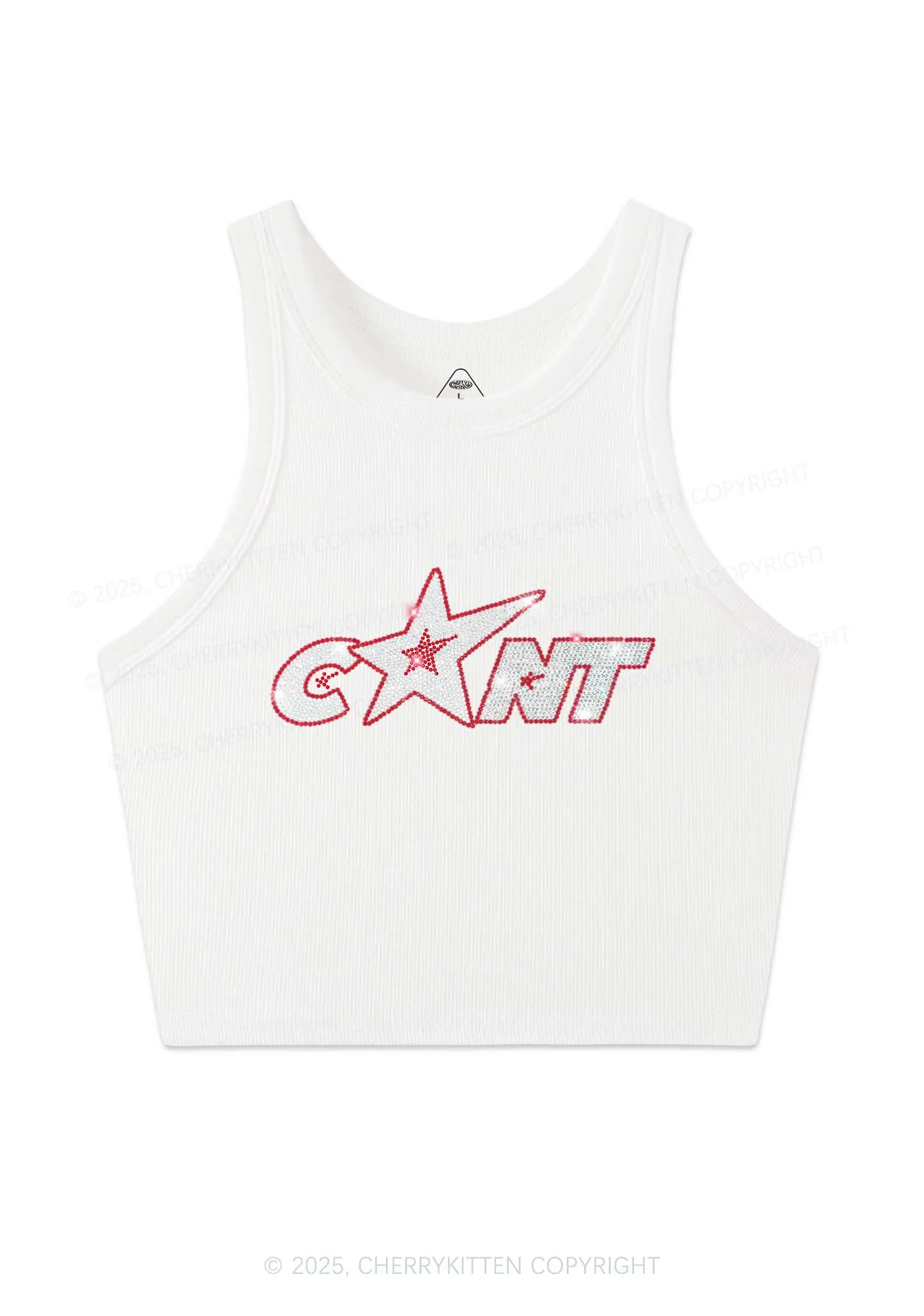 Rhinestone Star Cxxt Y2K Crop Tank Top Cherrykitten - Image 3