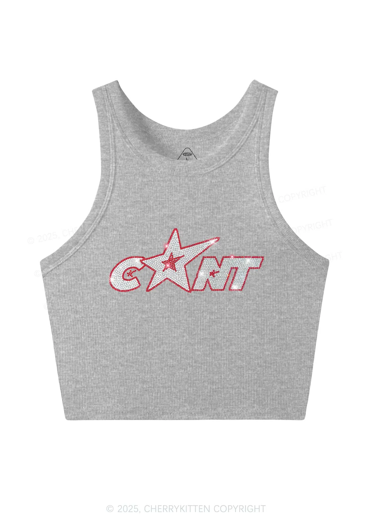 Rhinestone Star Cxxt Y2K Crop Tank Top Cherrykitten - Image 4