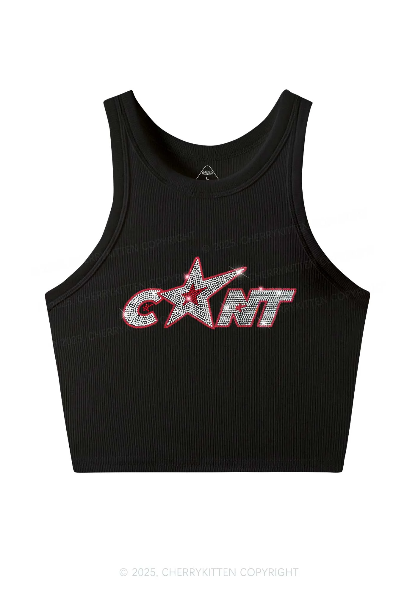 Rhinestone Star Cxxt Y2K Crop Tank Top Cherrykitten - Image 5