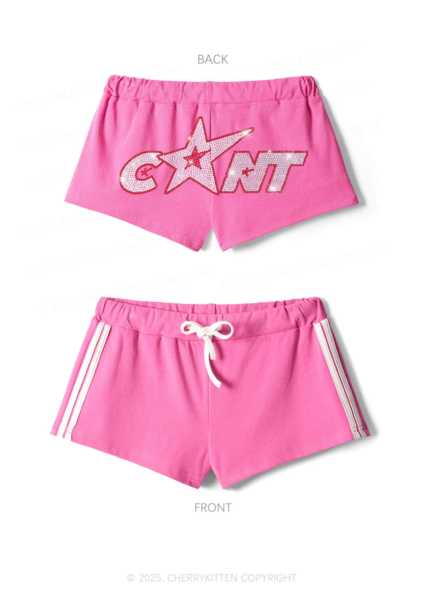 Rhinestone Star Cxxt Y2K Drawstring Mini Shorts Cherrykitten - Image 5