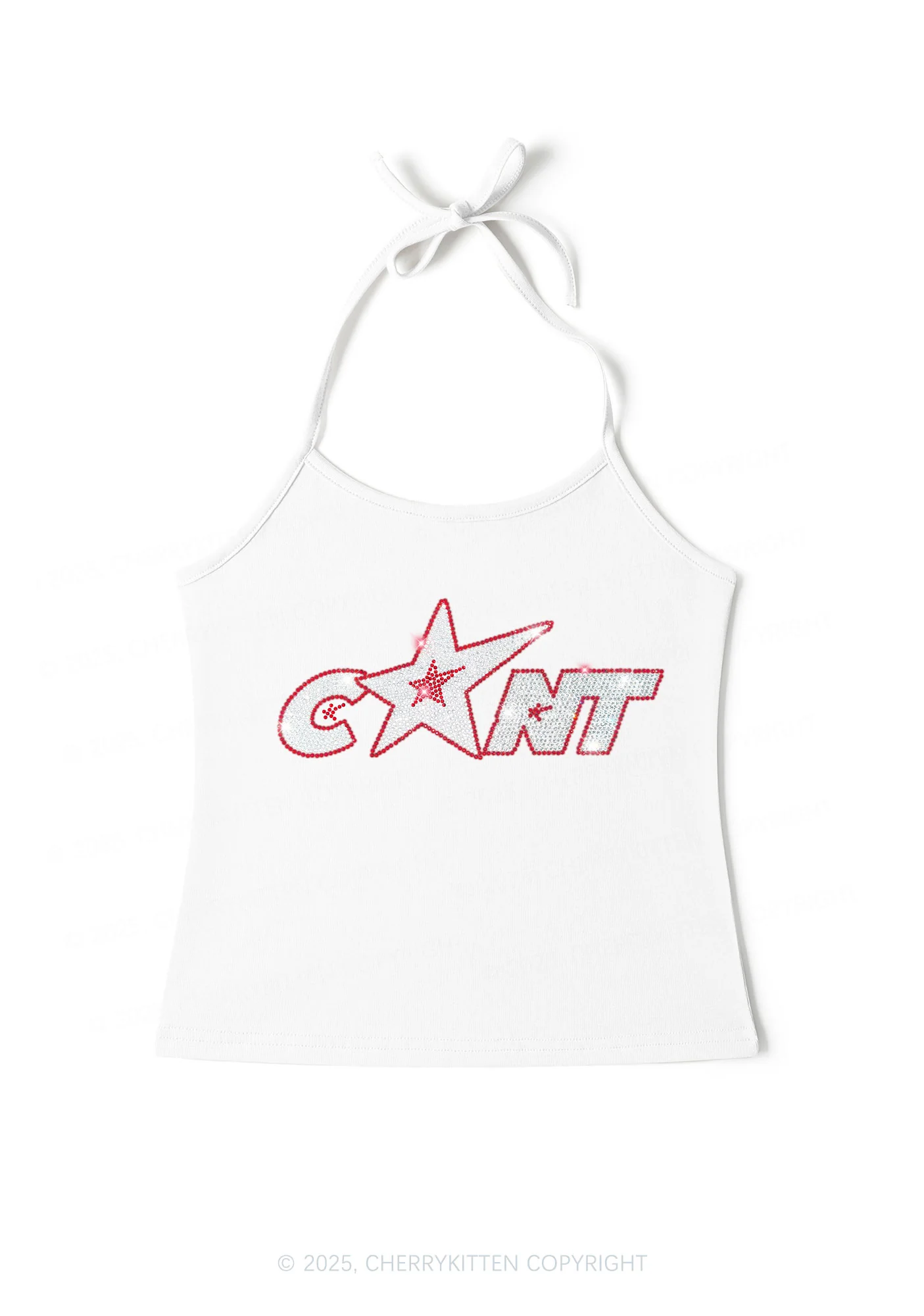 Rhinestone Star Cxxt Y2K Halter Neck Cami Cherrykitten - Image 2