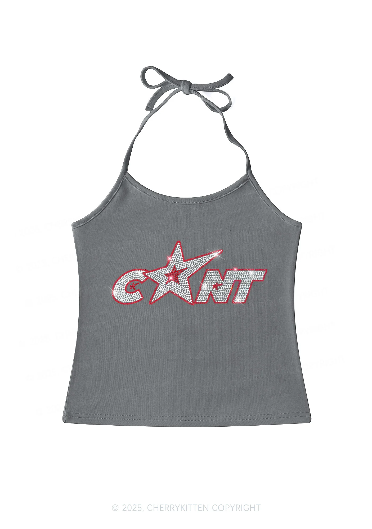 Rhinestone Star Cxxt Y2K Halter Neck Cami Cherrykitten - Image 3