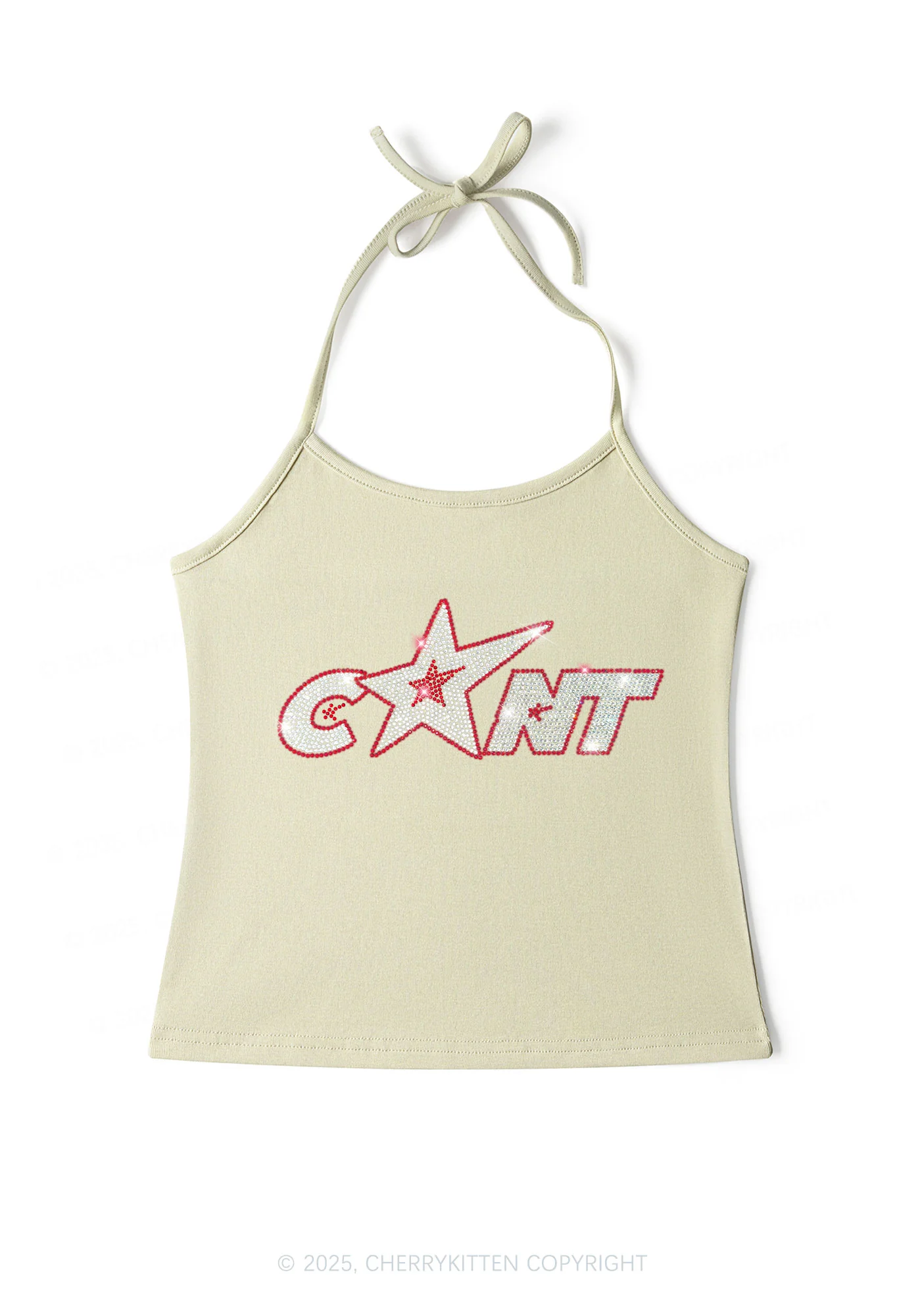 Rhinestone Star Cxxt Y2K Halter Neck Cami Cherrykitten - Image 5
