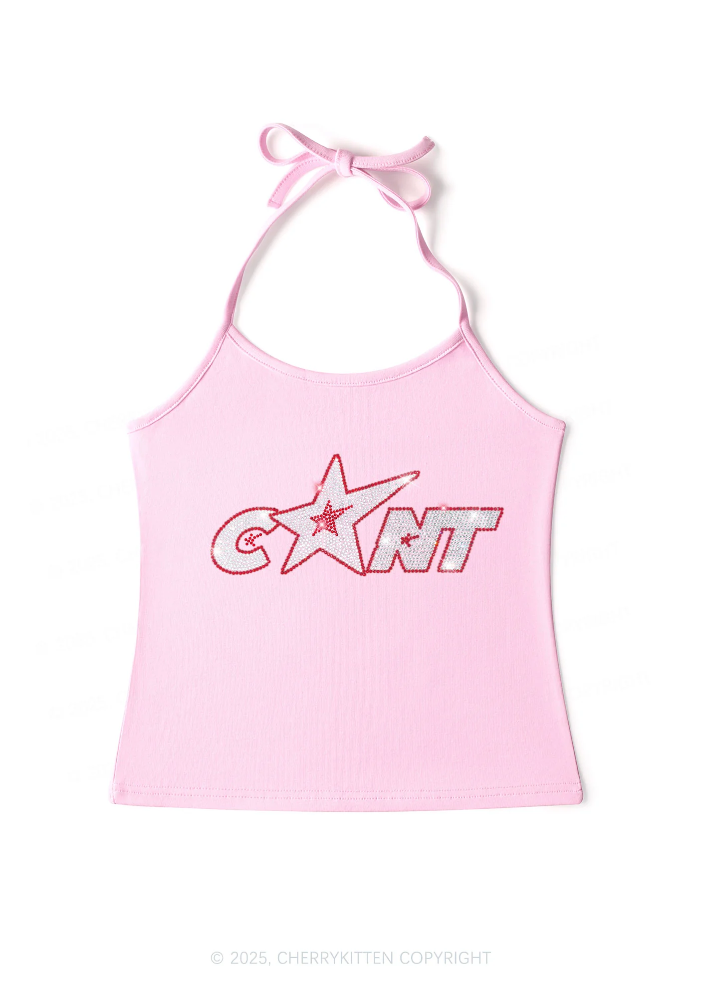 Rhinestone Star Cxxt Y2K Halter Neck Cami Cherrykitten - Image 6
