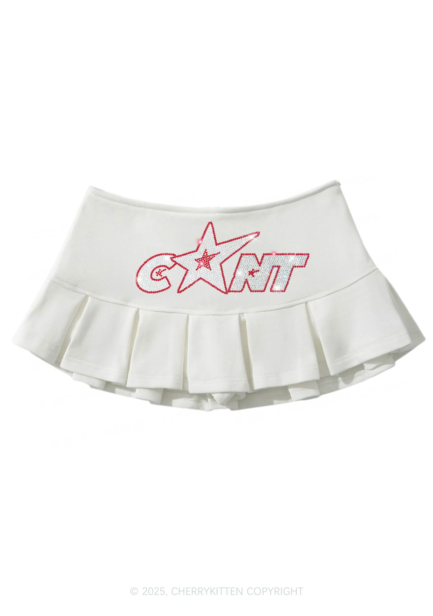 Rhinestone Star Cxxt Y2K Mini Pleated Skirts Cherrykitten - Image 2