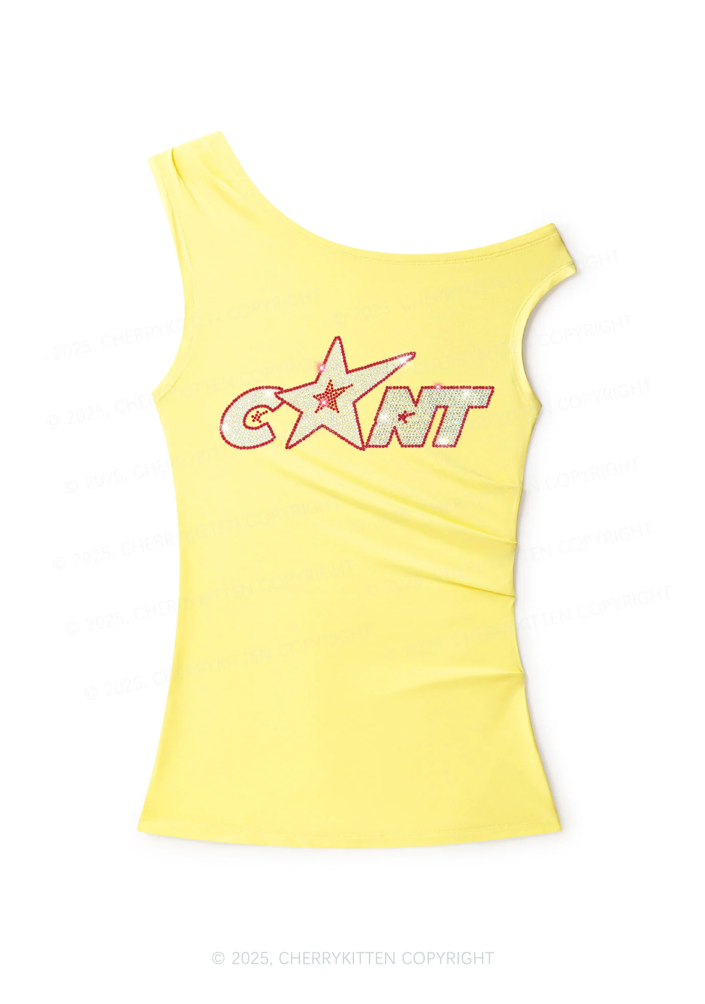 Rhinestone Star Cxxt Y2K Off Shoulder Tank Top Cherrykitten - Image 3