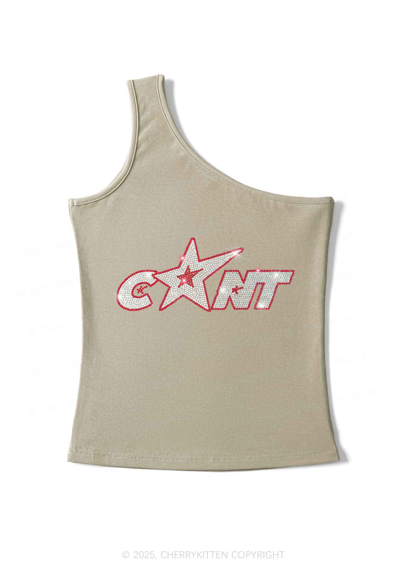 Rhinestone Star Cxxt Y2K One Shoulder Tank Top Cherrykitten - Image 4