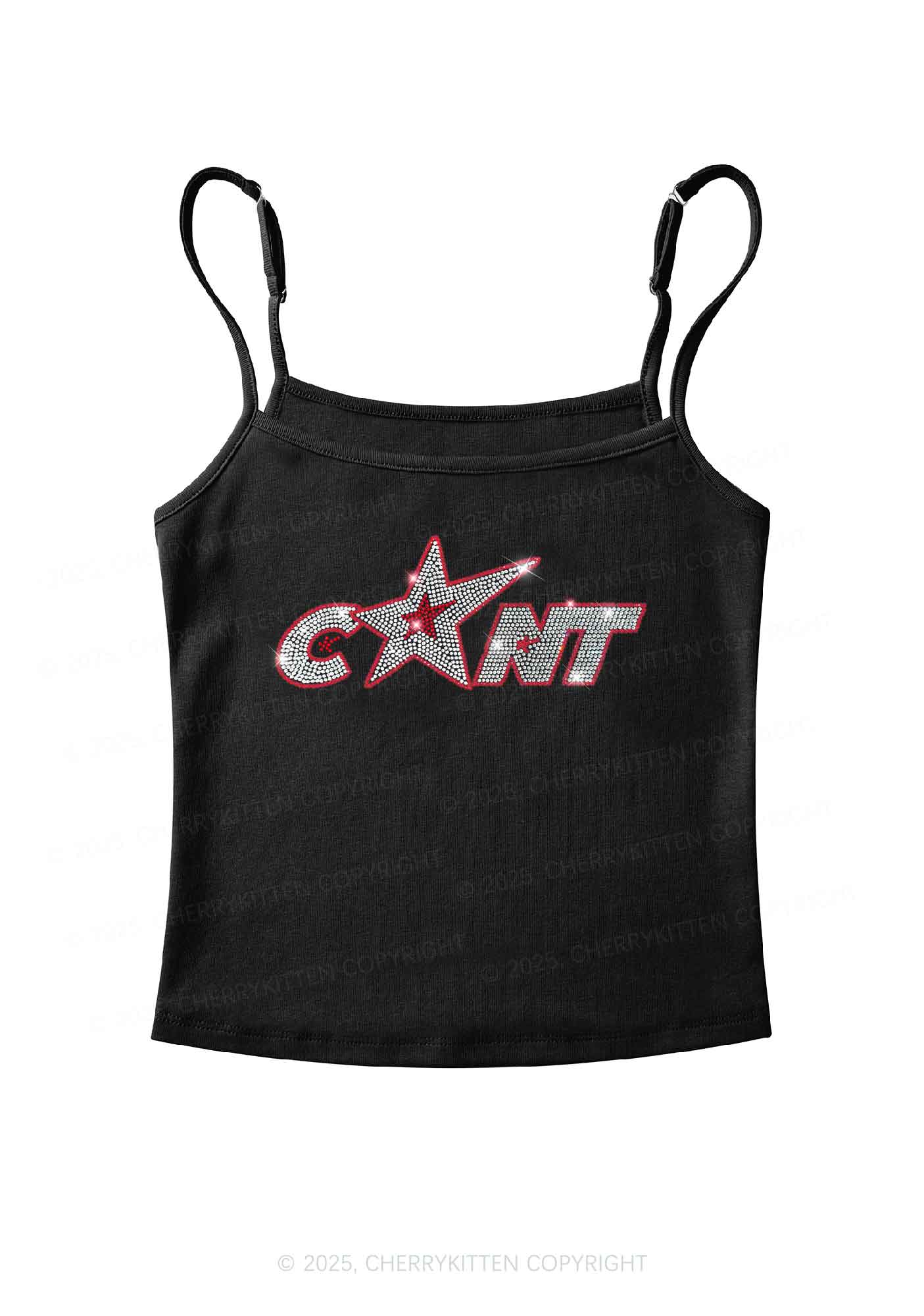 Rhinestone Star Cxxt Y2K Spaghetti Strap Cami Cherrykitten - Image 4