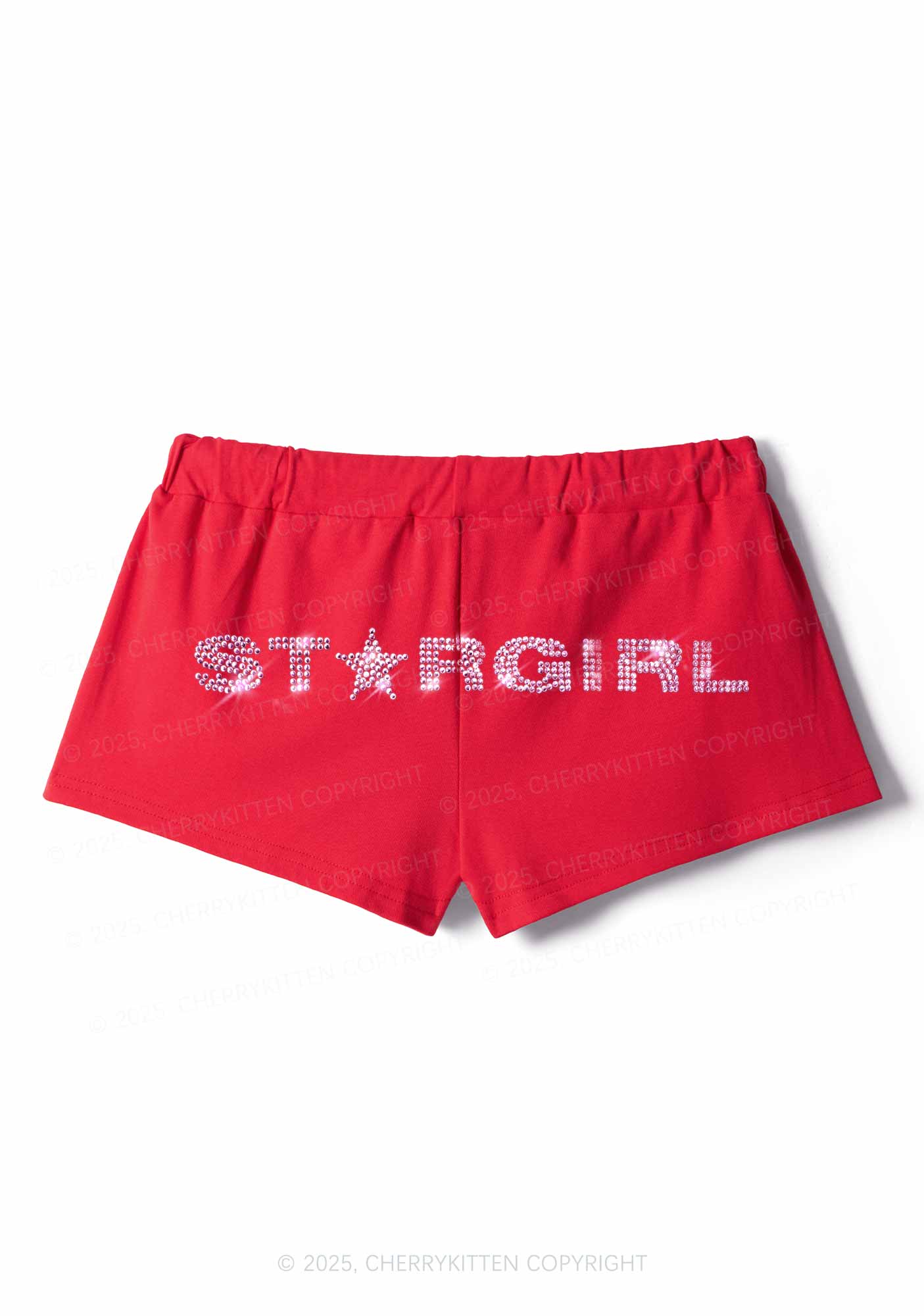 Rhinestone Stargirl Y2K Drawstring Mini Shorts Cherrykitten - Image 5