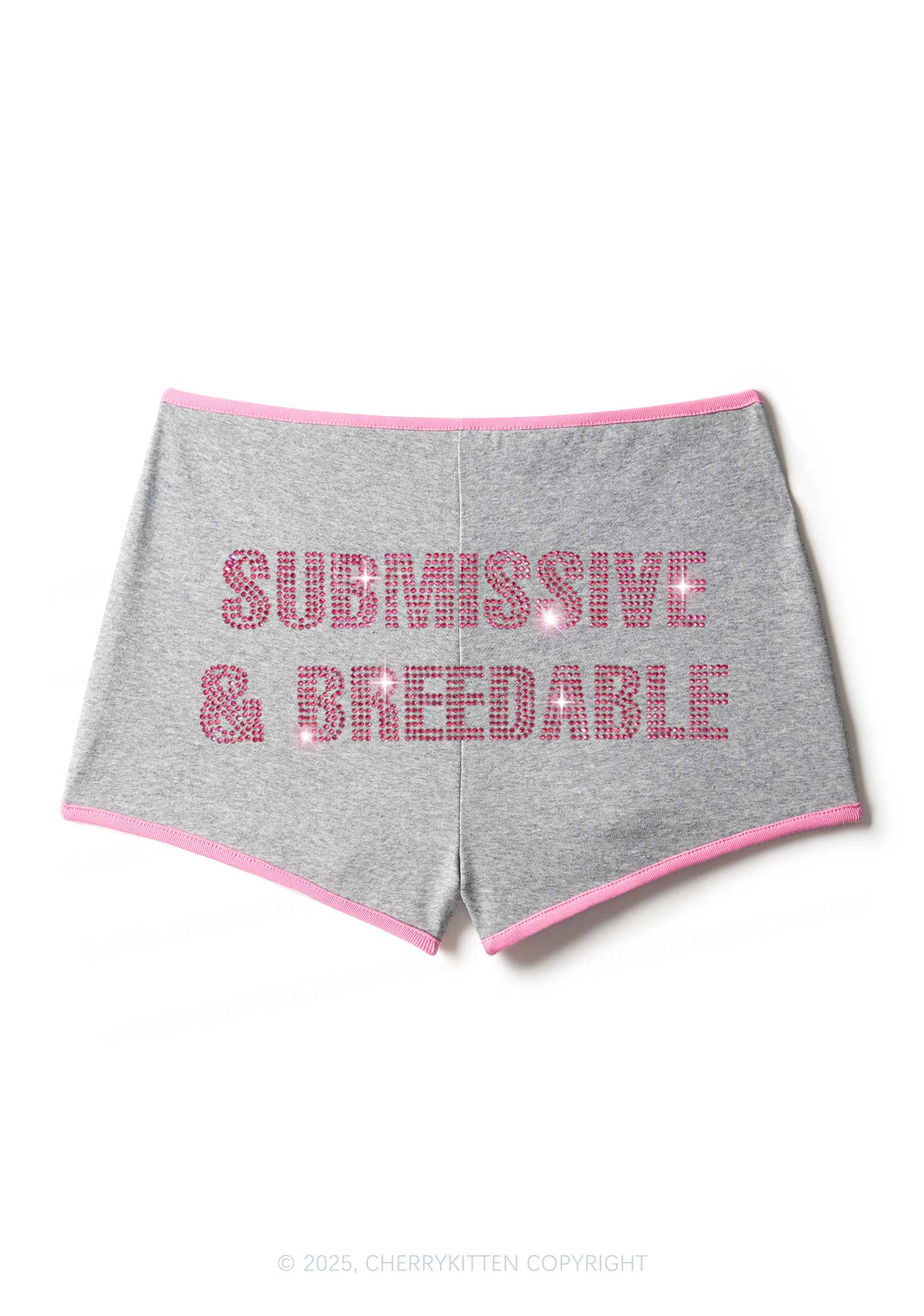 Rhinestone Submissive And Breedable Y2K Booty Shorts Cherrykitten - Image 6