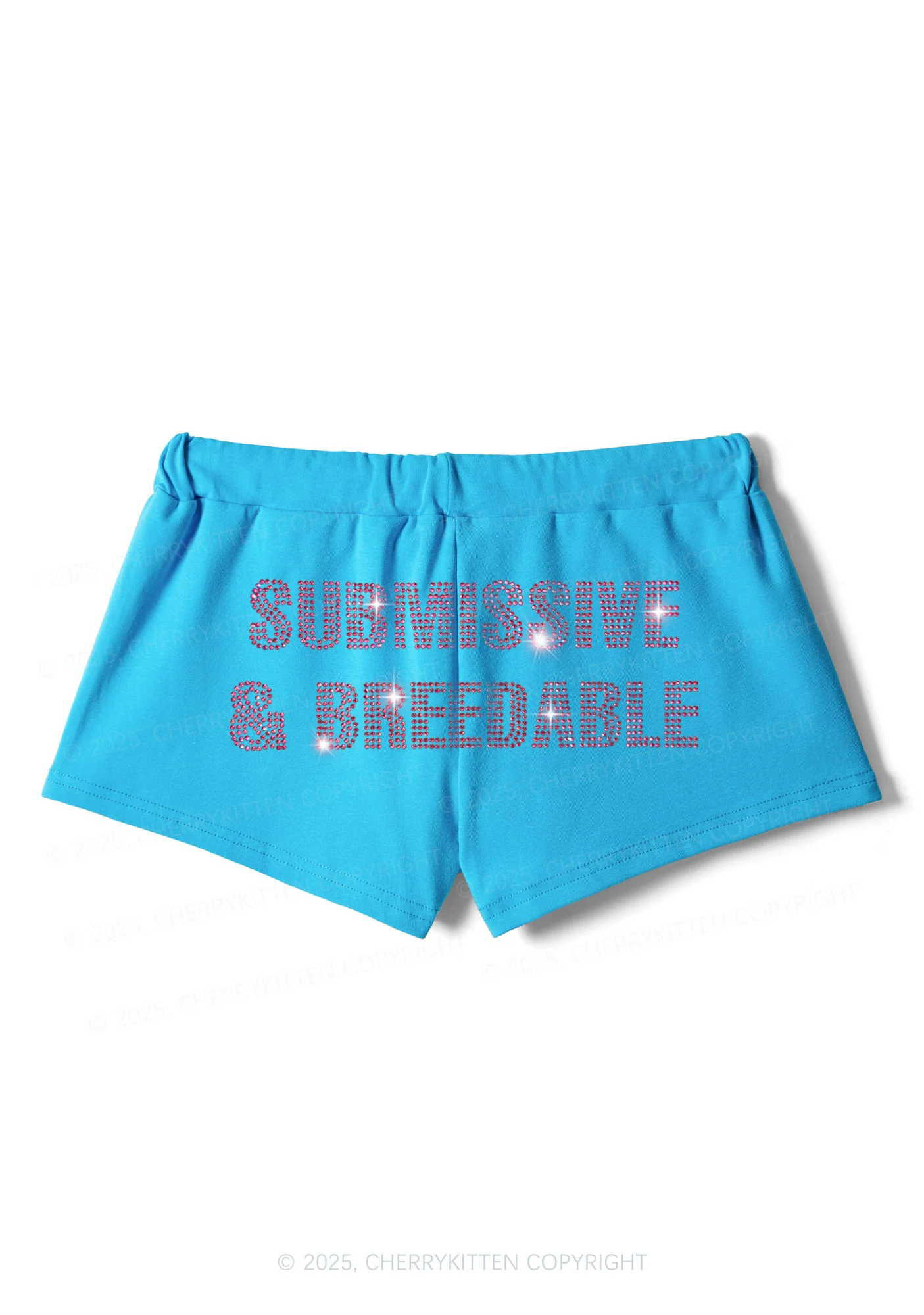 Rhinestone Submissive And Breedable Y2K Drawstring Mini Shorts Cherrykitten - Image 3