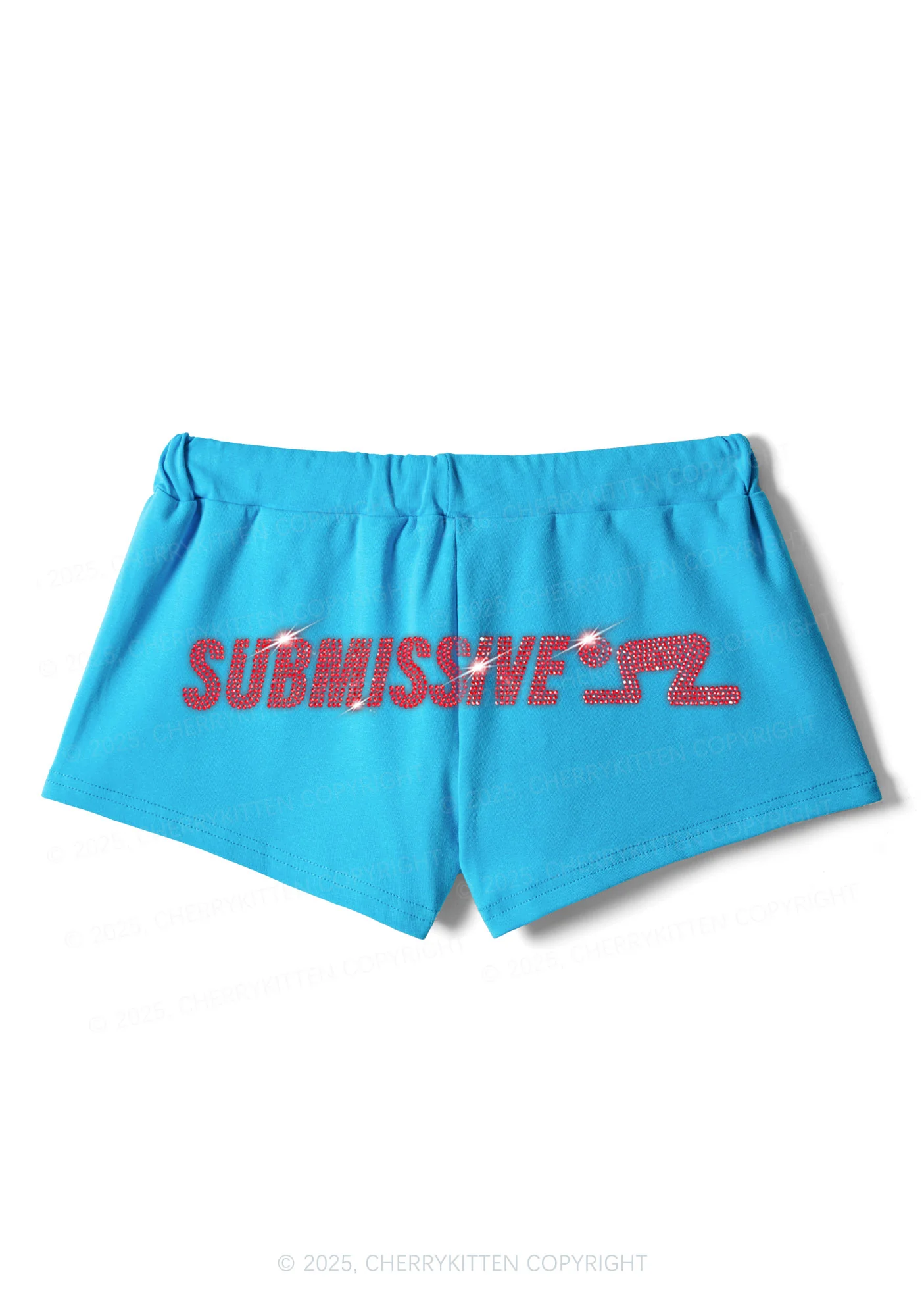 Rhinestone Submissive Man Y2K Drawstring Mini Shorts Cherrykitten - Image 4