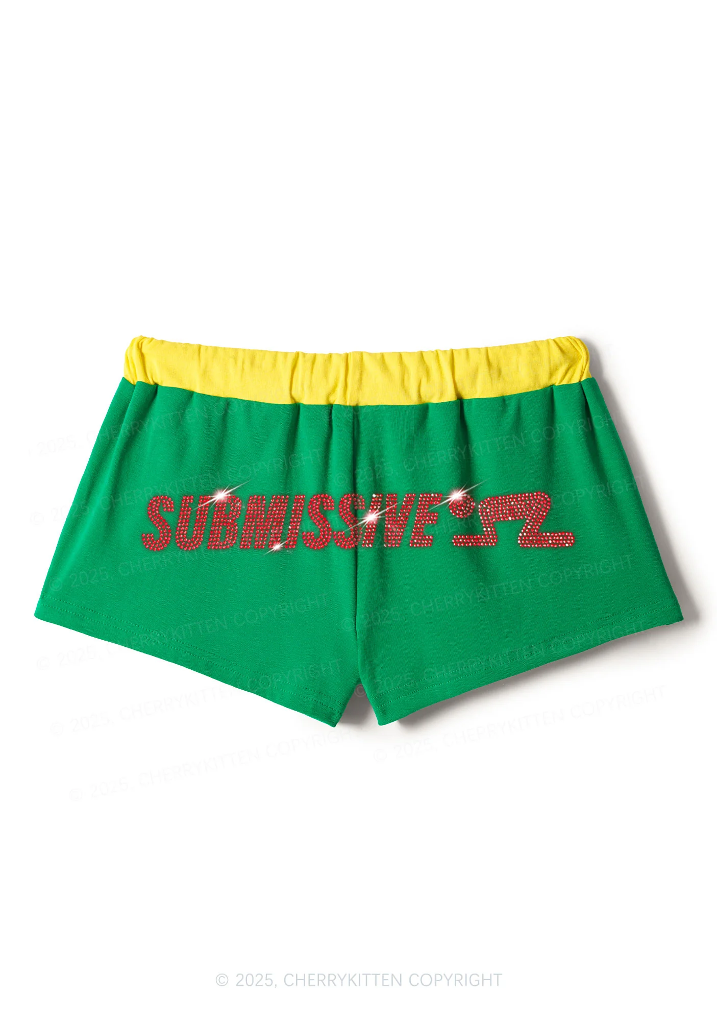 Rhinestone Submissive Man Y2K Drawstring Mini Shorts Cherrykitten - Image 5
