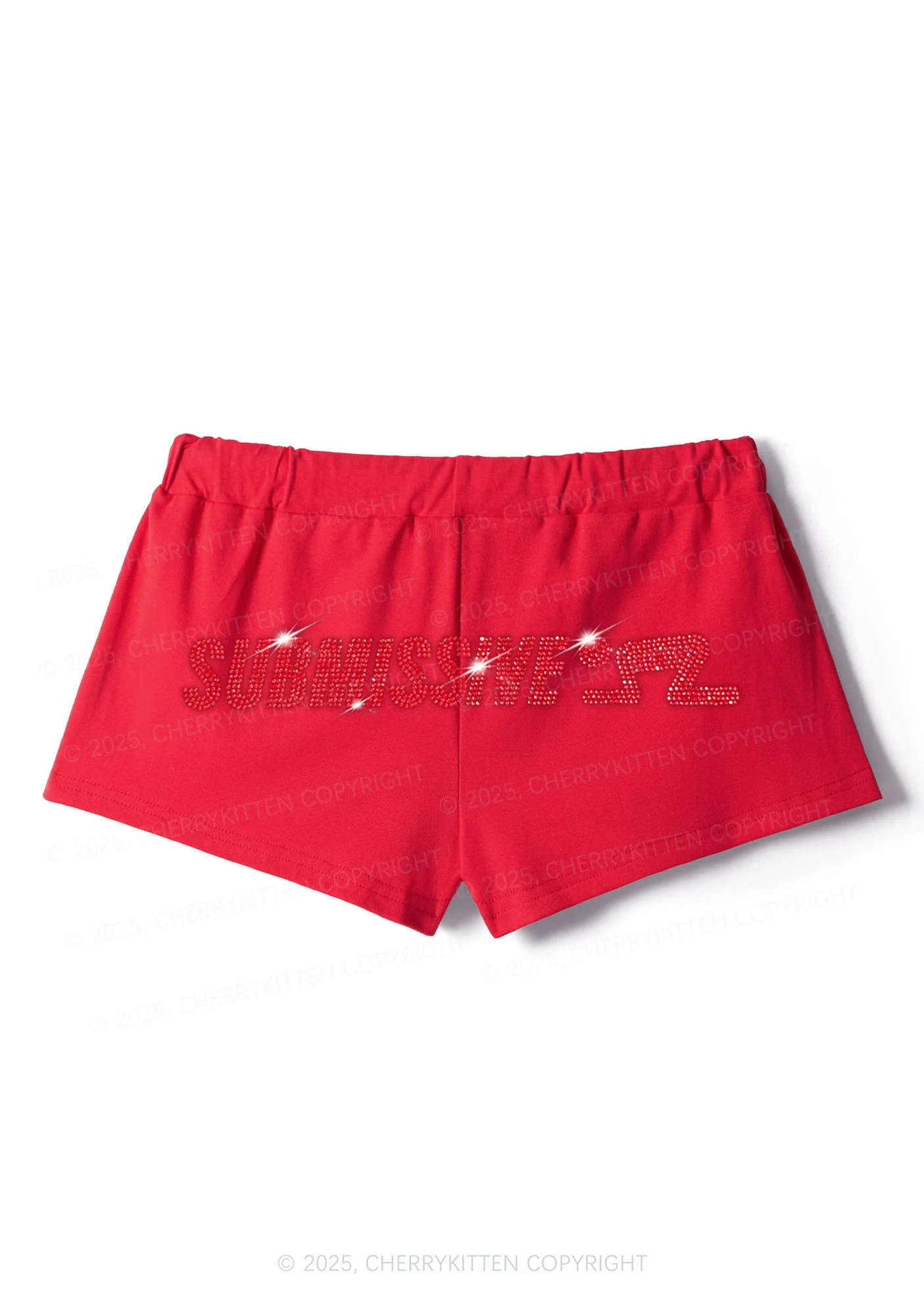 Rhinestone Submissive Man Y2K Drawstring Mini Shorts Cherrykitten - Image 6