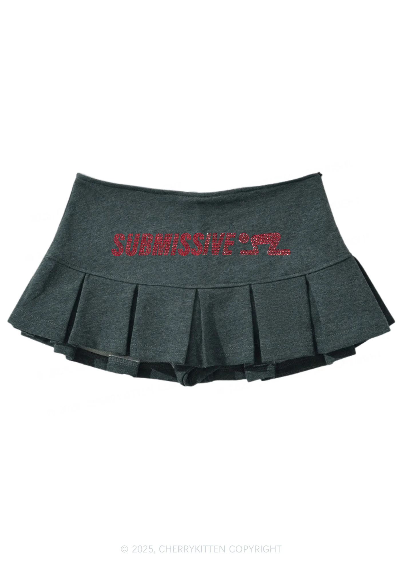 Rhinestone Submissive Man Y2K Mini Pleated Skirts Cherrykitten - Image 5