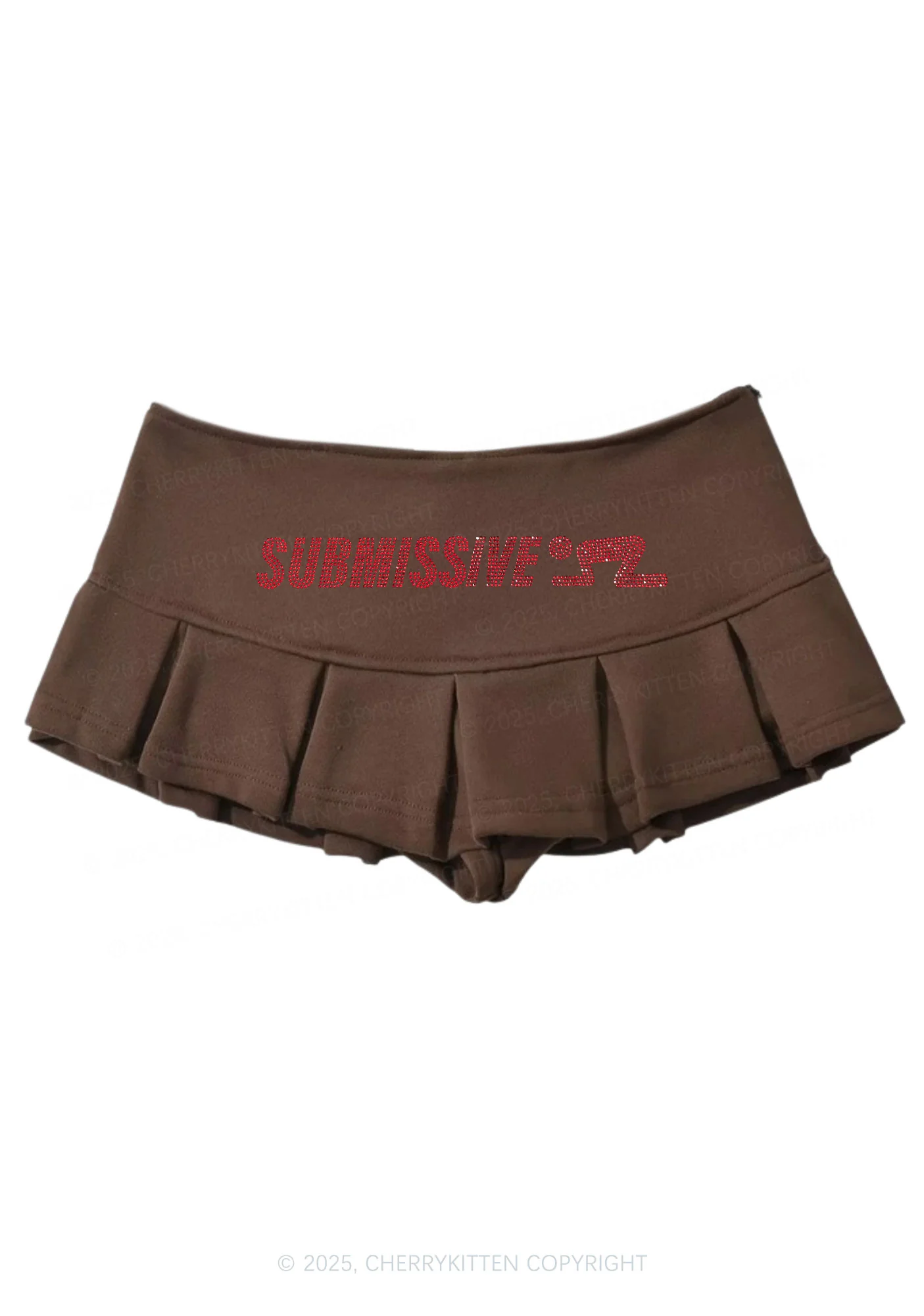 Rhinestone Submissive Man Y2K Mini Pleated Skirts Cherrykitten - Image 6