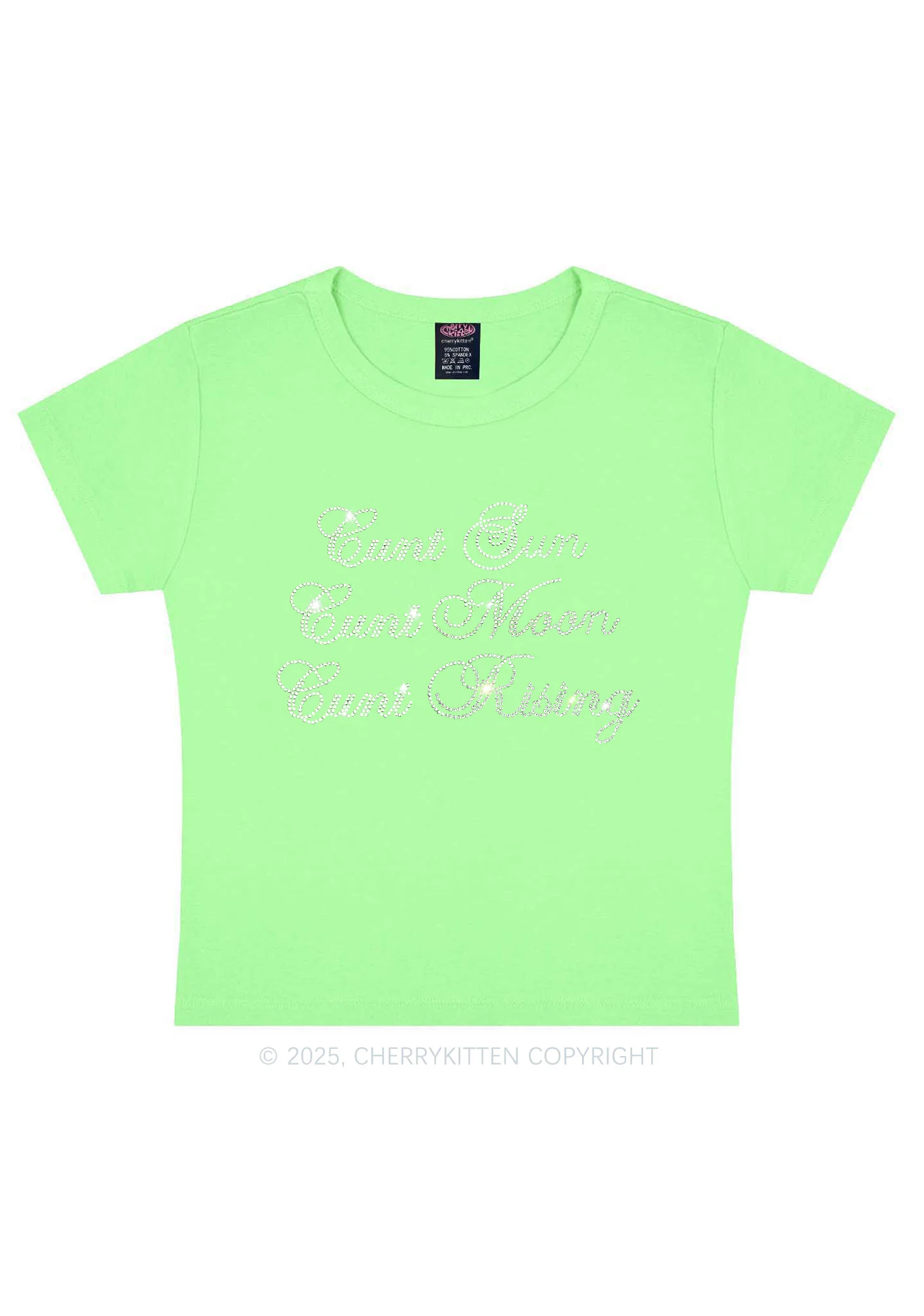Rhinestone Sun Moon Rising Y2K Baby Tee Cherrykitten - Image 11