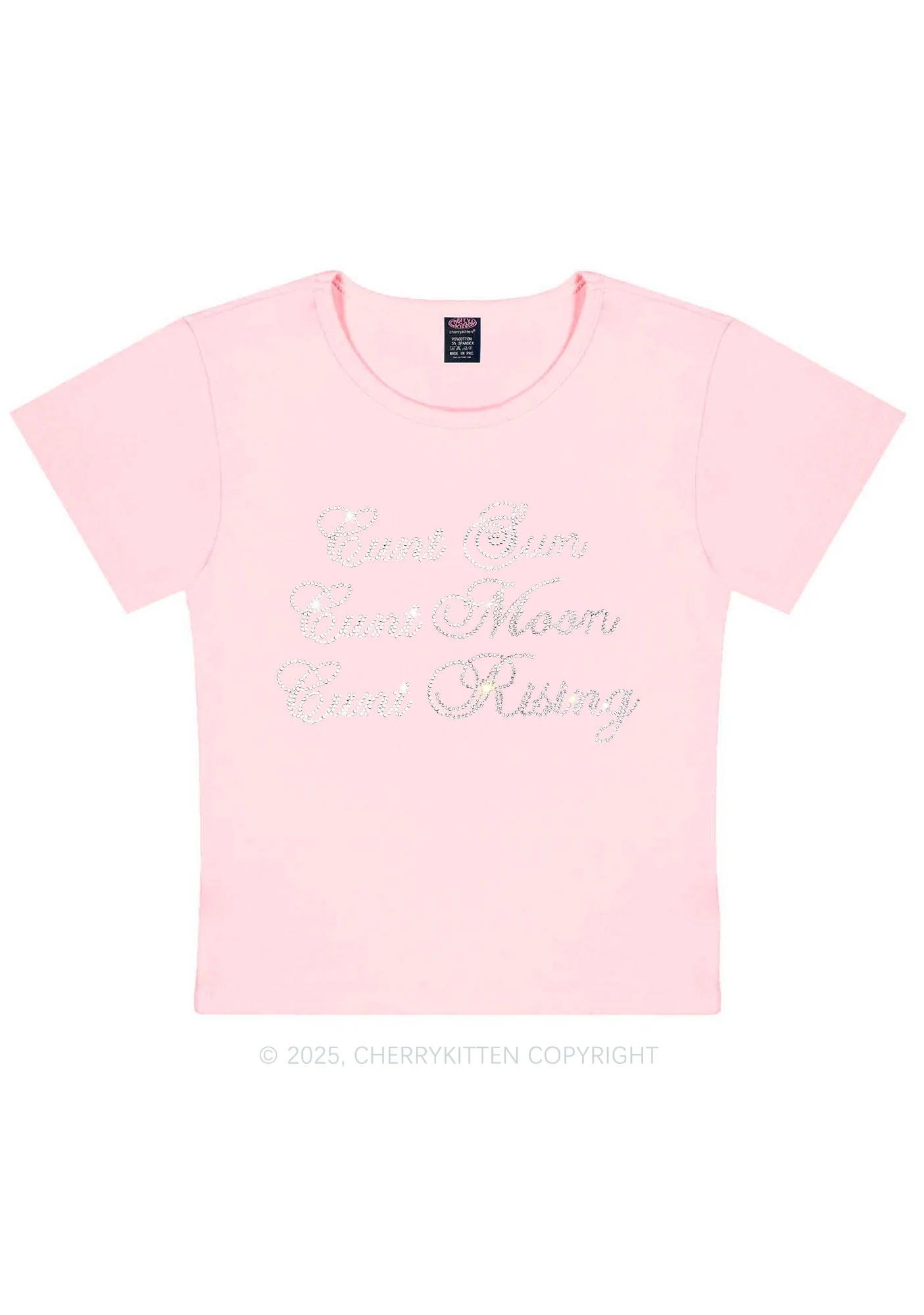 Rhinestone Sun Moon Rising Y2K Baby Tee Cherrykitten - Image 12