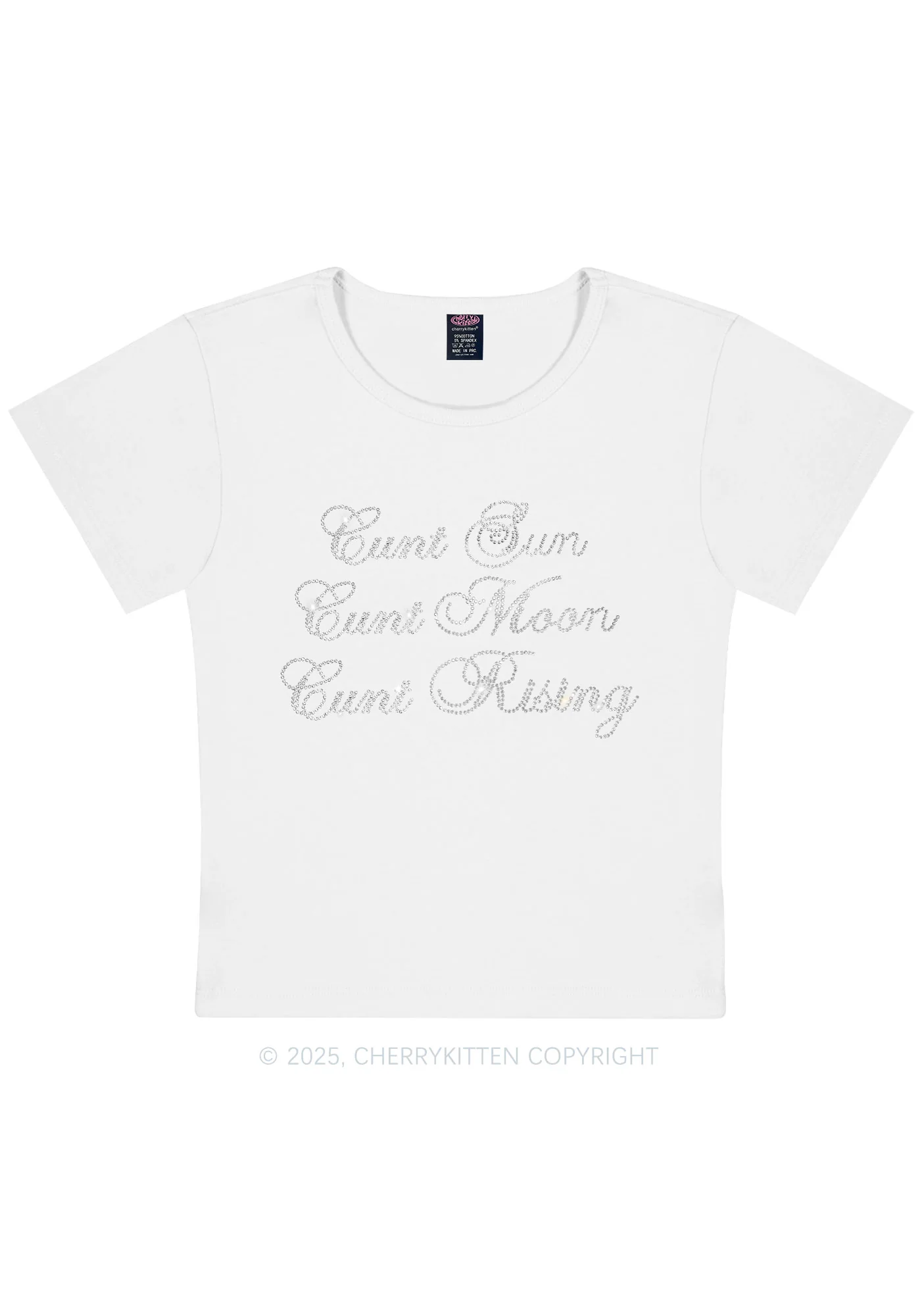 Rhinestone Sun Moon Rising Y2K Baby Tee Cherrykitten - Image 7