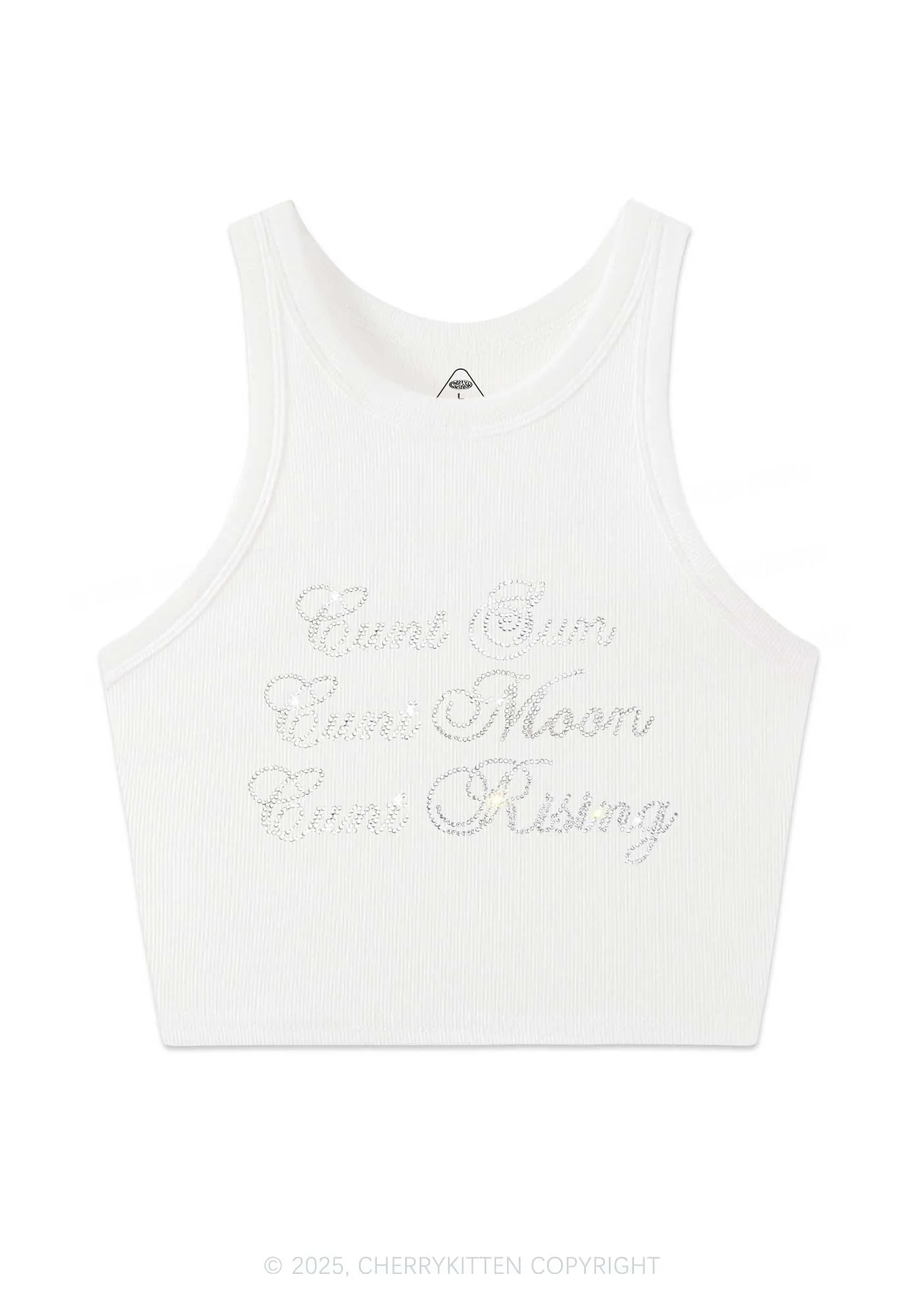 Rhinestone Sun Moon Rising Y2K Crop Tank Top Cherrykitten - Image 4