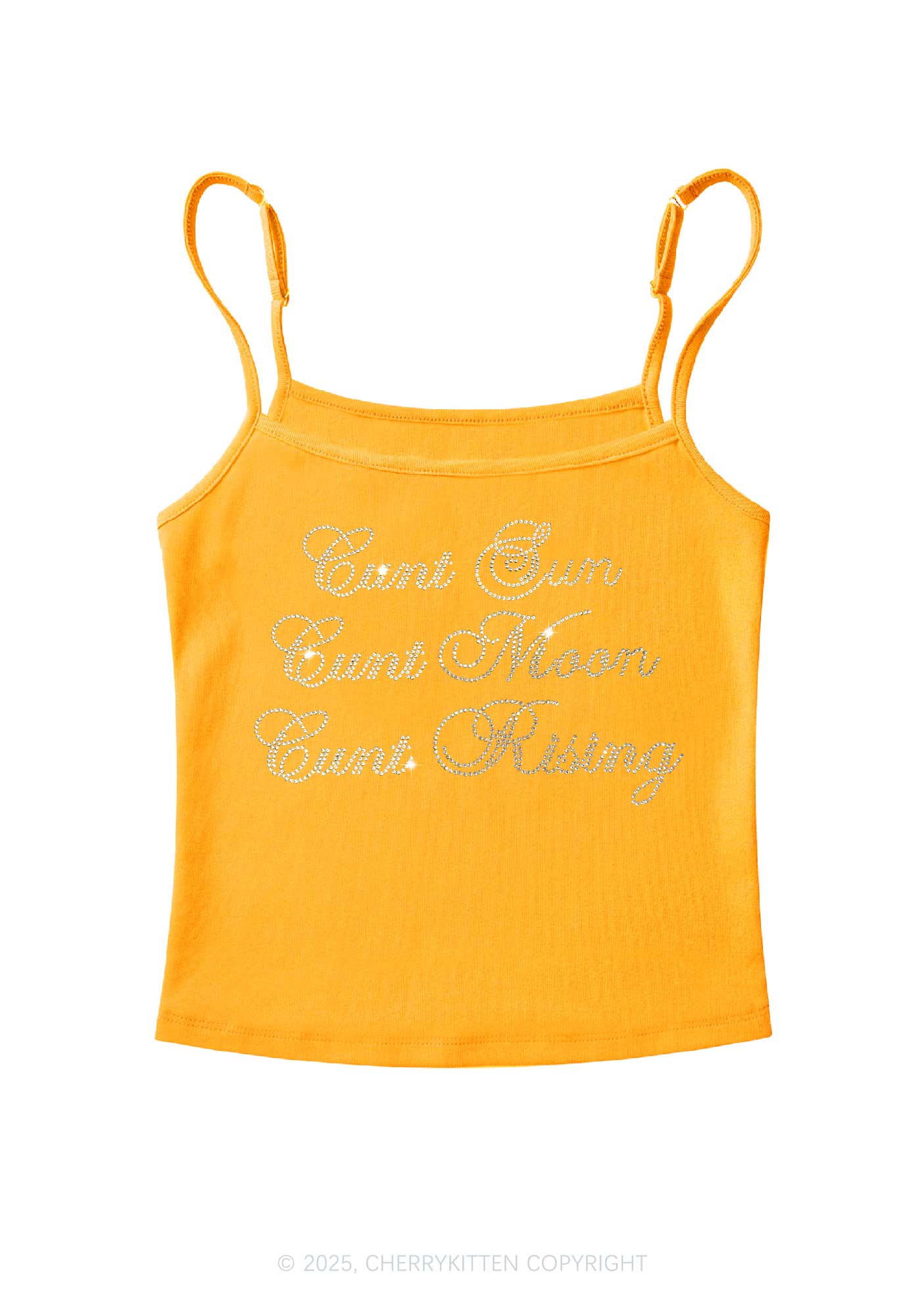 Rhinestone Sun Moon Rising Y2K Spaghetti Strap Cami Cherrykitten - Image 6
