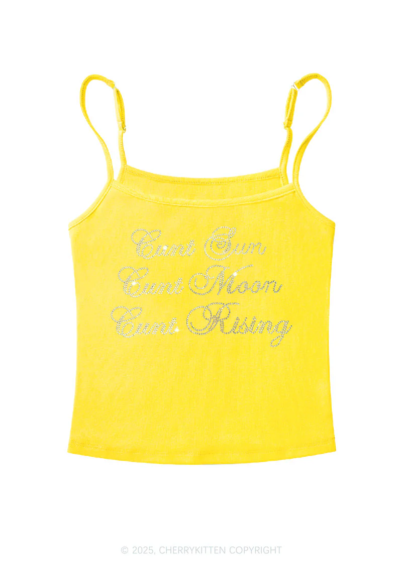 Rhinestone Sun Moon Rising Y2K Spaghetti Strap Cami Cherrykitten - Image 7