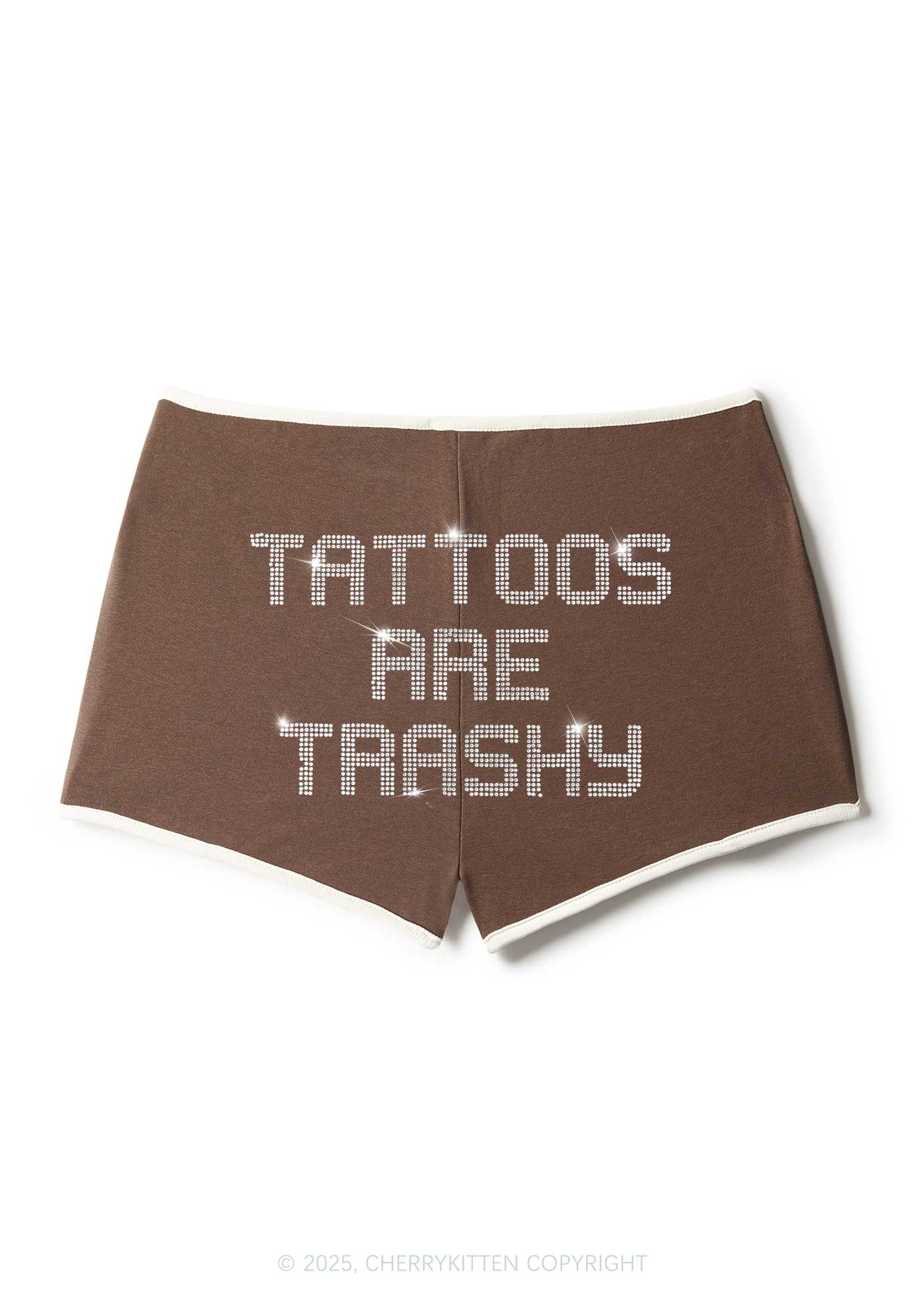 Rhinestone Tattoos Are Trashy Y2K Booty Shorts Cherrykitten - Image 4
