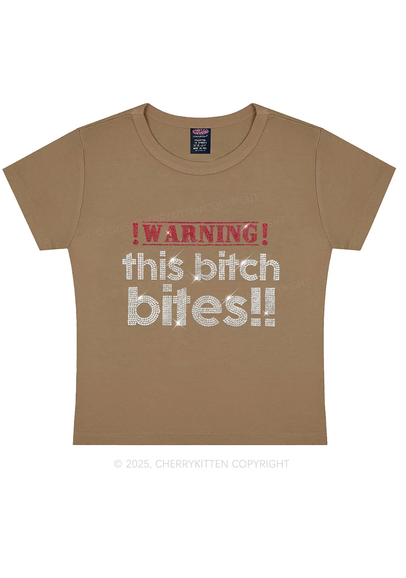 Rhinestone This Bxxch Bites Y2K Baby Tee Cherrykitten - Image 9