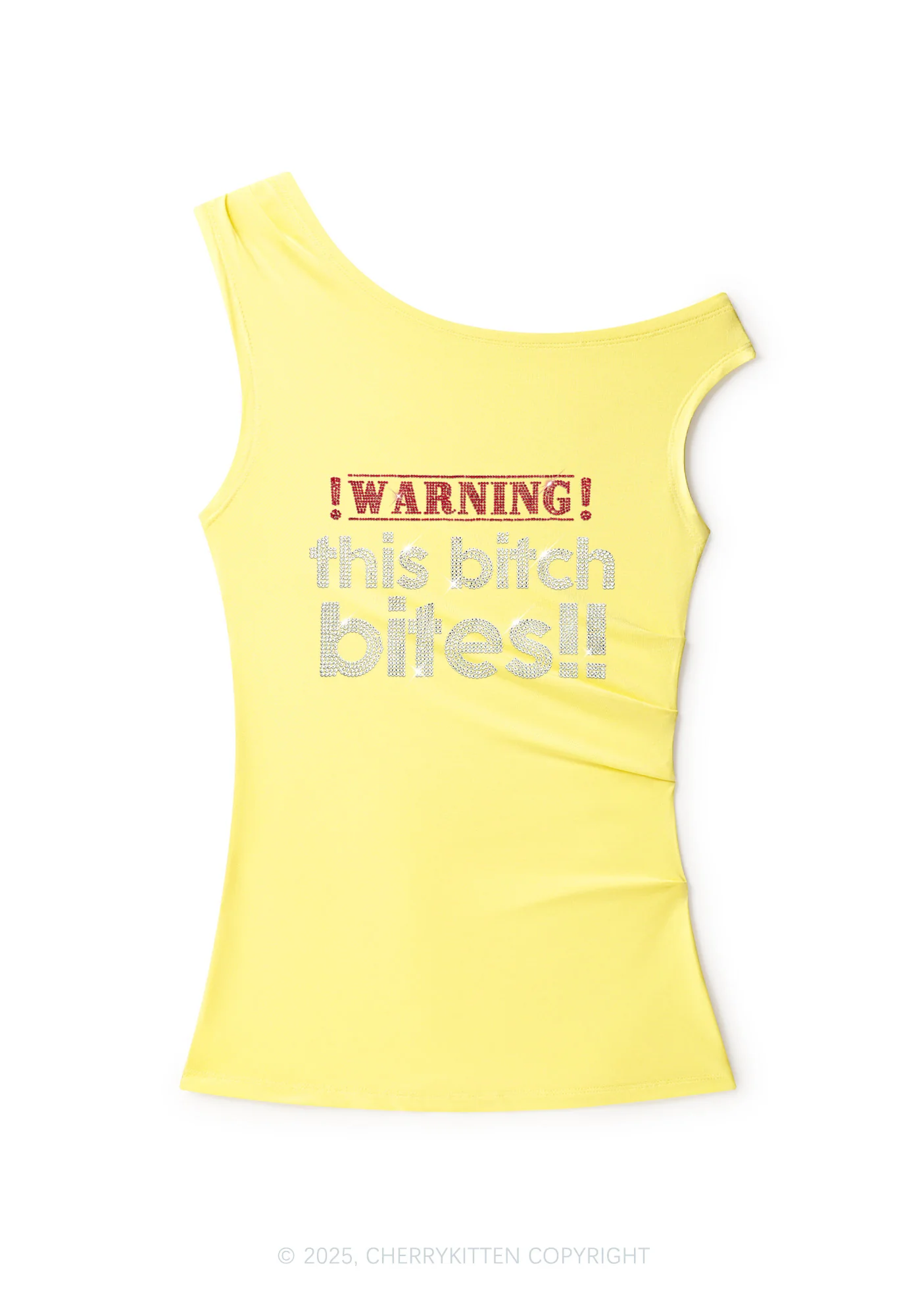 Rhinestone This Bxxch Bites Y2K Off Shoulder Tank Top Cherrykitten - Image 3
