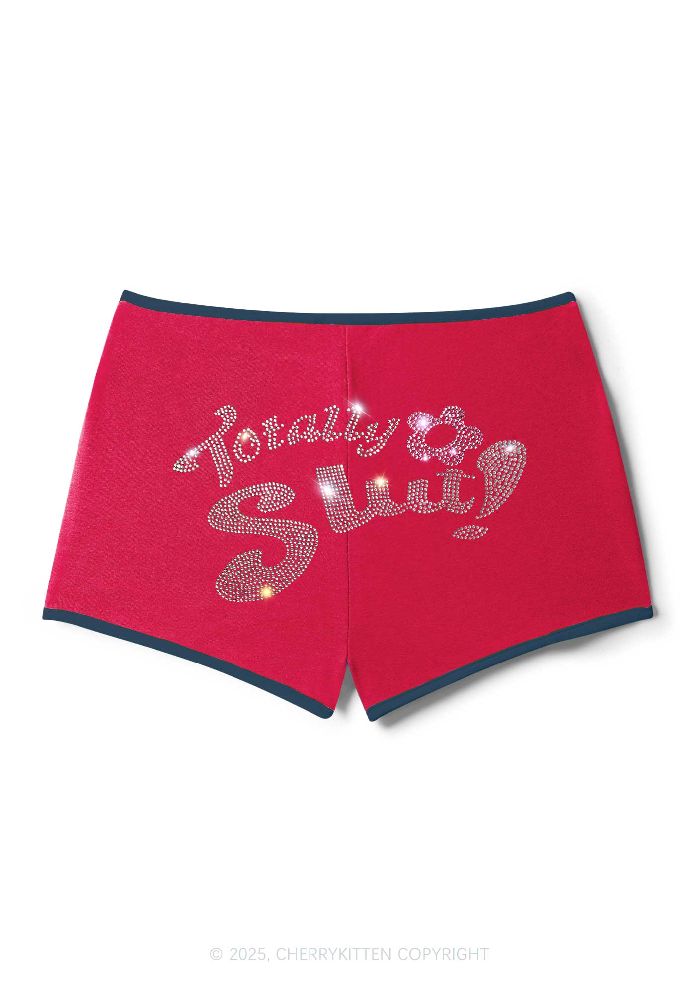 Rhinestone Totally Slxt Y2K Booty Shorts Cherrykitten - Image 3