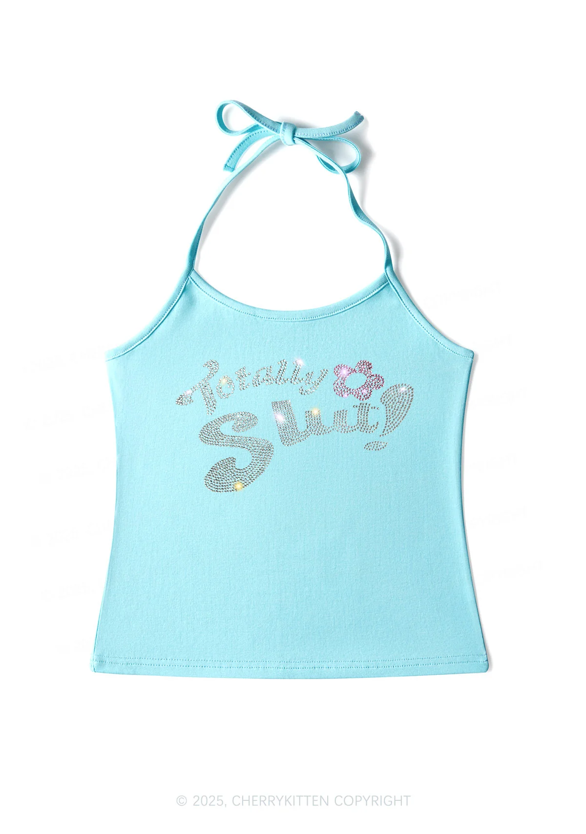 Rhinestone Totally Slxt Y2K Halter Neck Cami Cherrykitten - Image 5