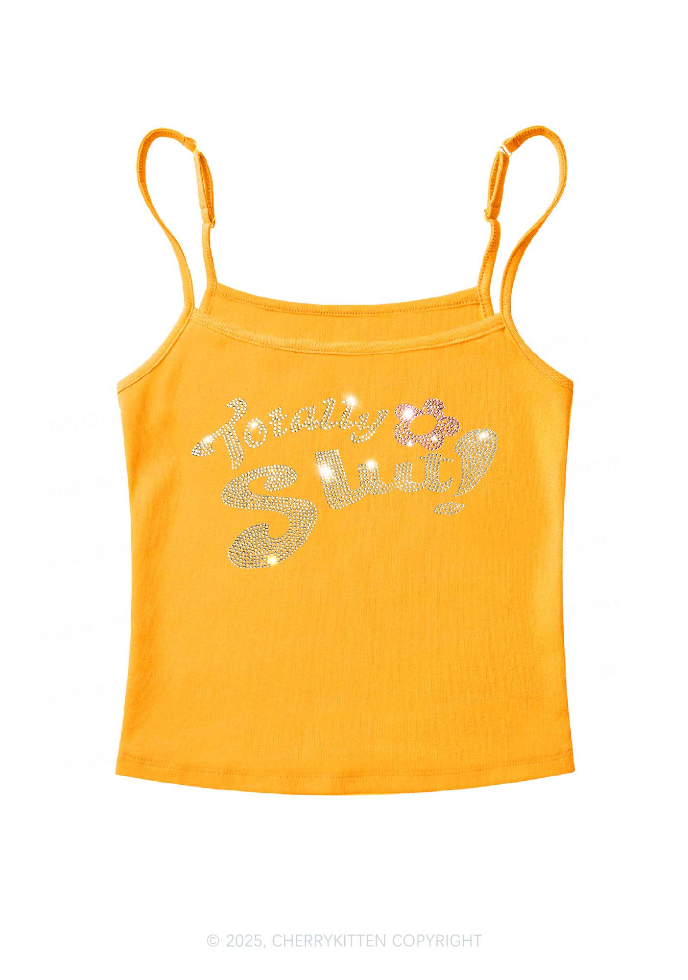 Rhinestone Totally Slxt Y2K Spaghetti Strap Cami Cherrykitten - Image 7