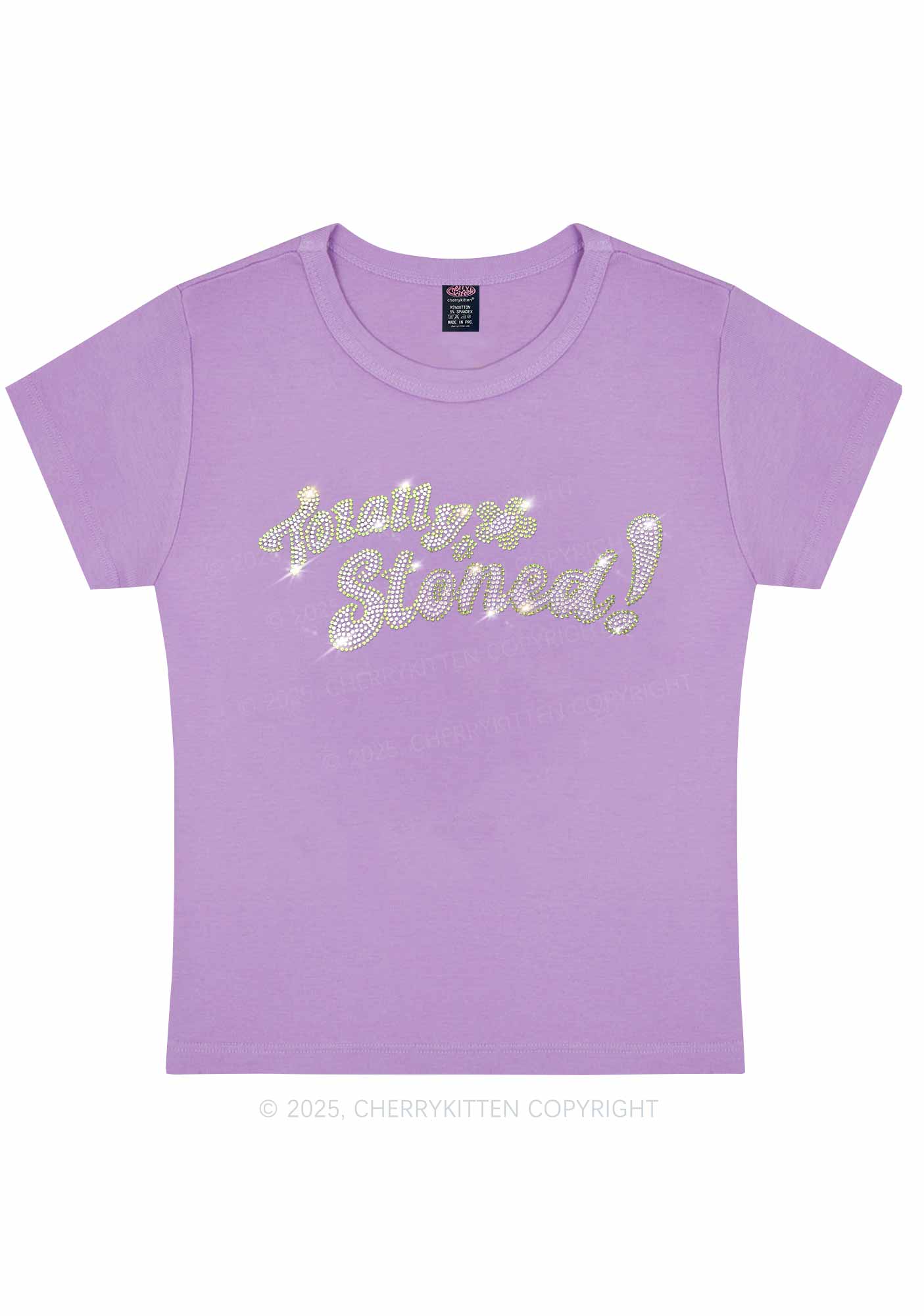 Rhinestone Totally Stoned Y2K Baby Tee Cherrykitten - Image 9