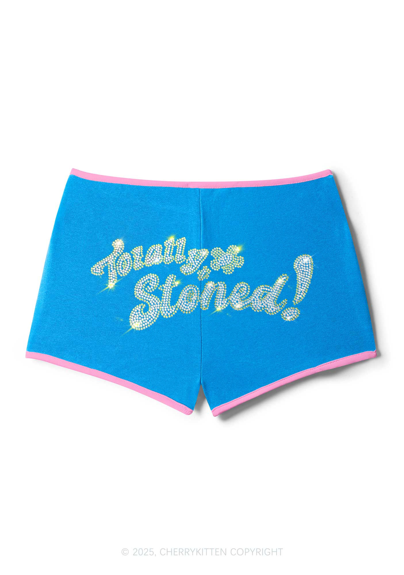Rhinestone Totally Stoned Y2K Booty Shorts Cherrykitten - Image 3